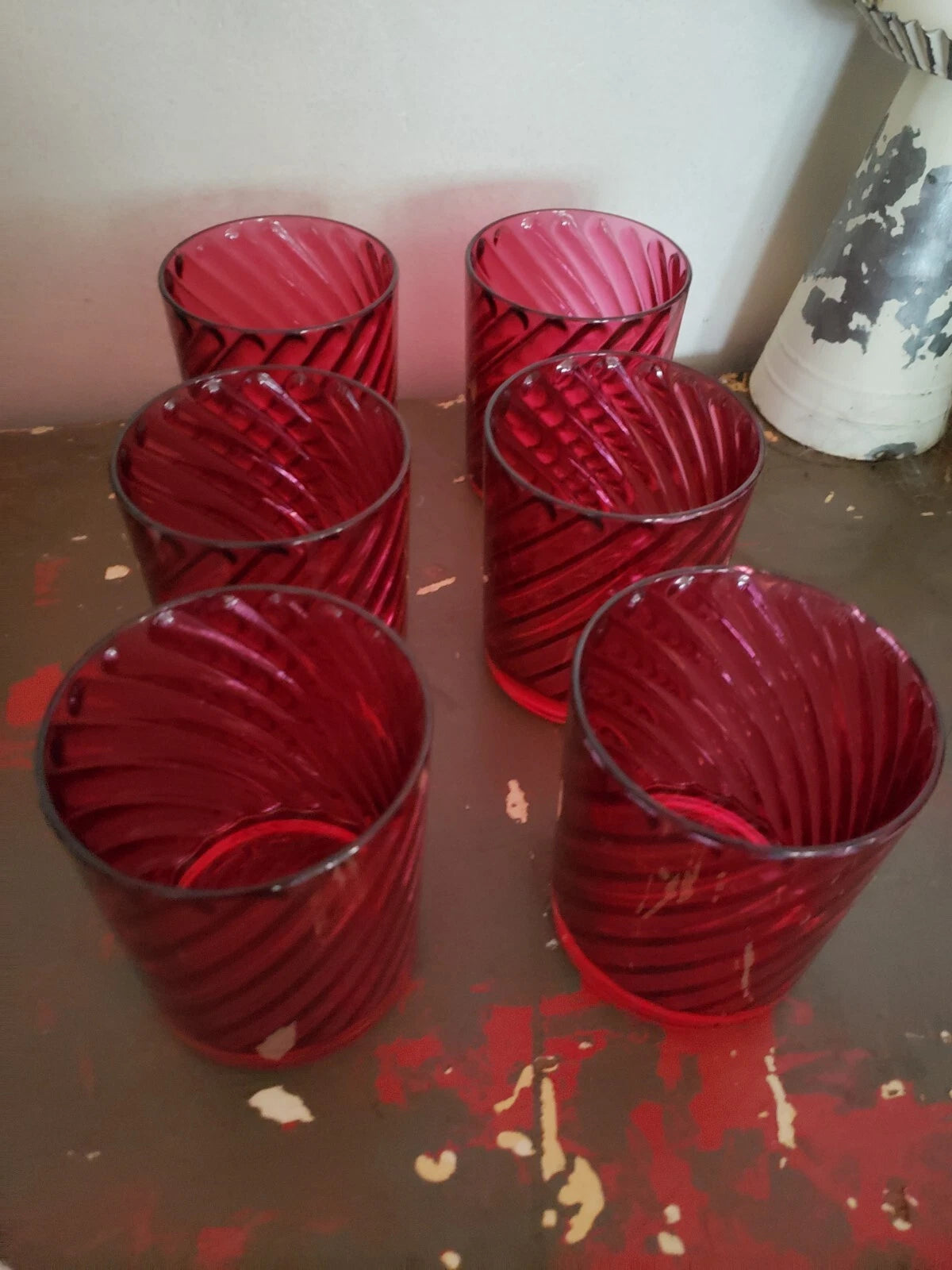 HJ Stotter Faux Glass, Plastic Drinking Glasses, Set Of 6.Reddish-purple. EUC | eBay