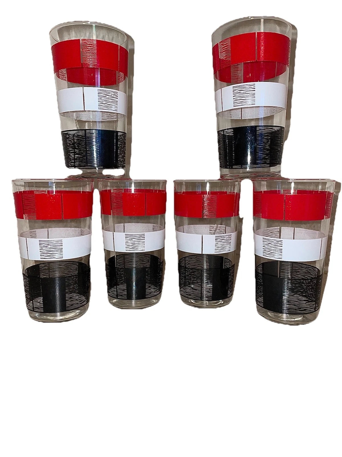 MCM 1950’s Drink Ware Tumblers with Plastic Carrier Set Of 6 MINT!!! | eBay