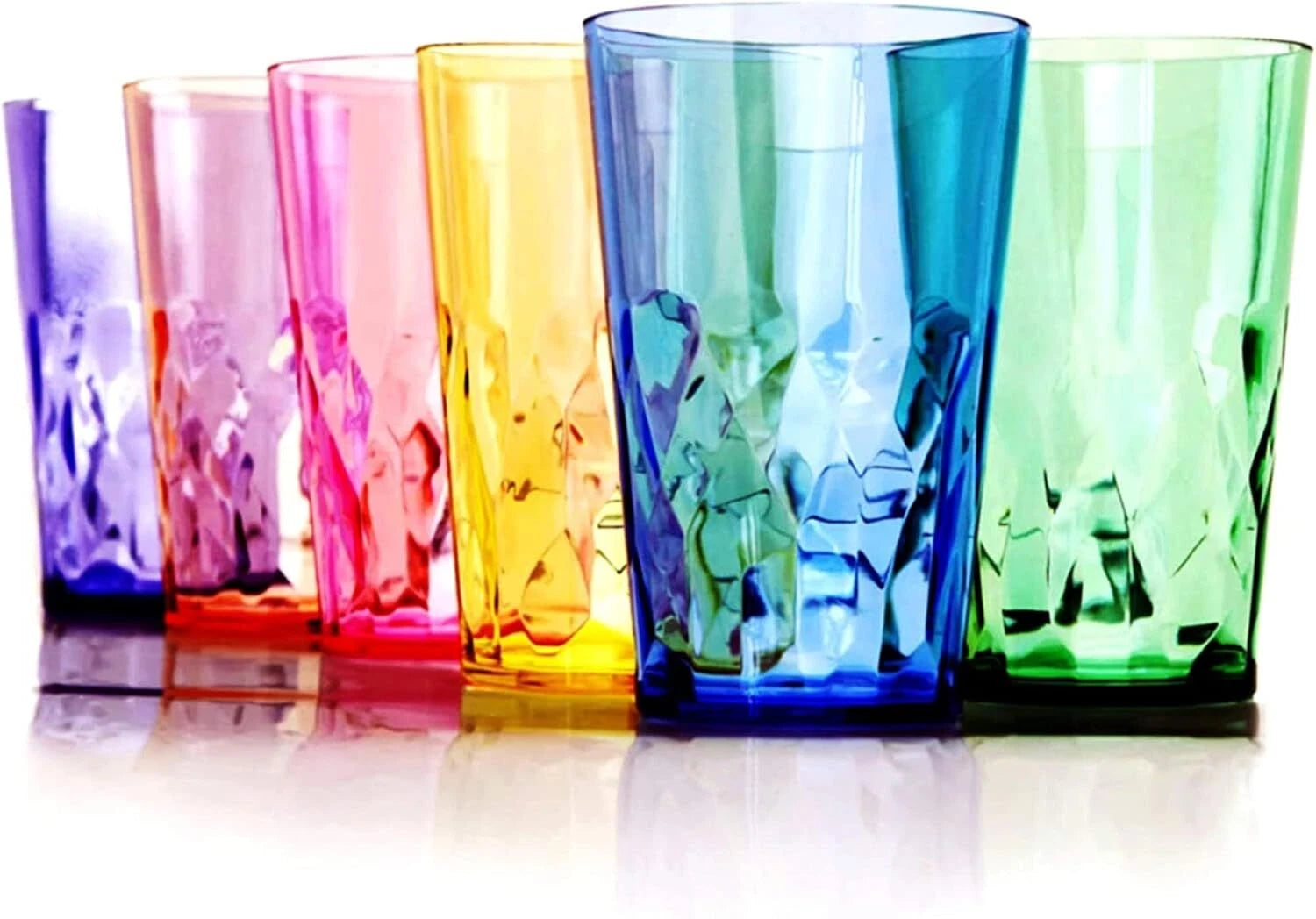Non-Breakable Premium Drinking Glasses Set of 6, Acrylic Plastic Stackable Mugs | eBay