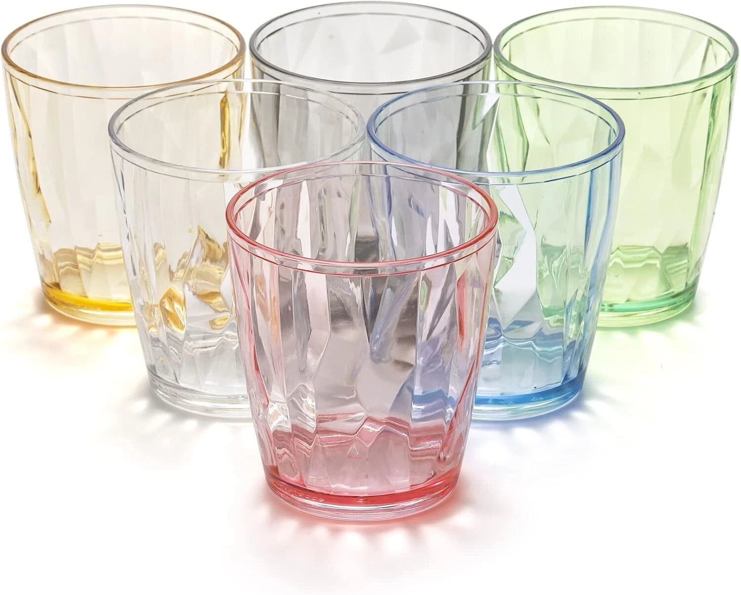 Set of 6 BPA Free Plastic Drinking Glasses Stackable Tumblers for Cold Drinks | eBay