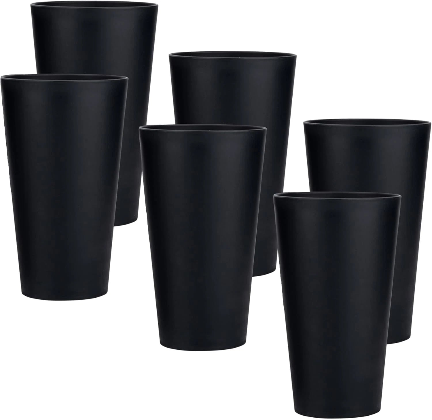 32-Ounce Plastic Tumblers Large Drinking Glasses, Set of 6 Black | eBay