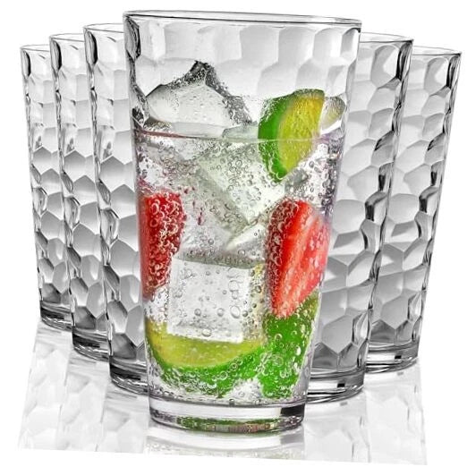 Hammered Plastic Drinking High Tumbler, Dishwasher-Safe Premium Tall - Set of 6 | eBay