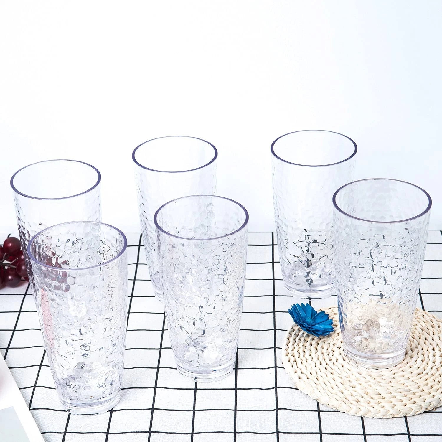 Set of 6 26-Ounce Large Acrylic Glasses Plastic Tumbler/Drinking Cups,Hammere... | eBay