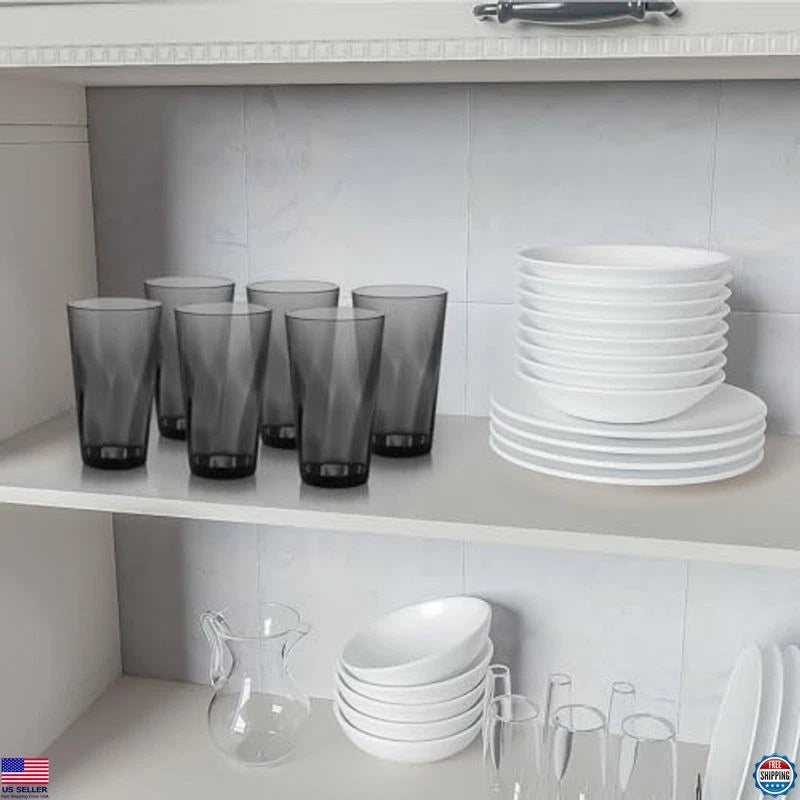 20 oz Reusable Plastic Drinking Glasses Set of 6 Unbreakable BPA-Free Tumblers | eBay