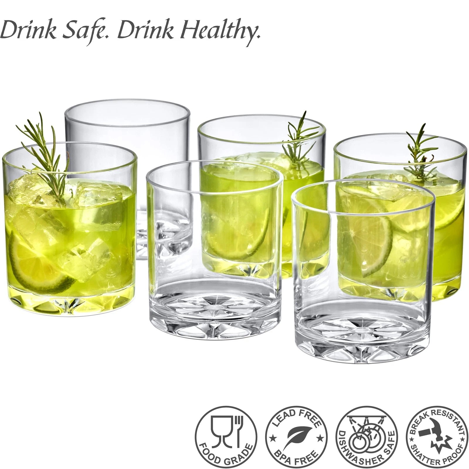 By Liberty 12ounce Plastic Tumblers set Of 6 Plastic Drinking Glasses Allclear | eBay