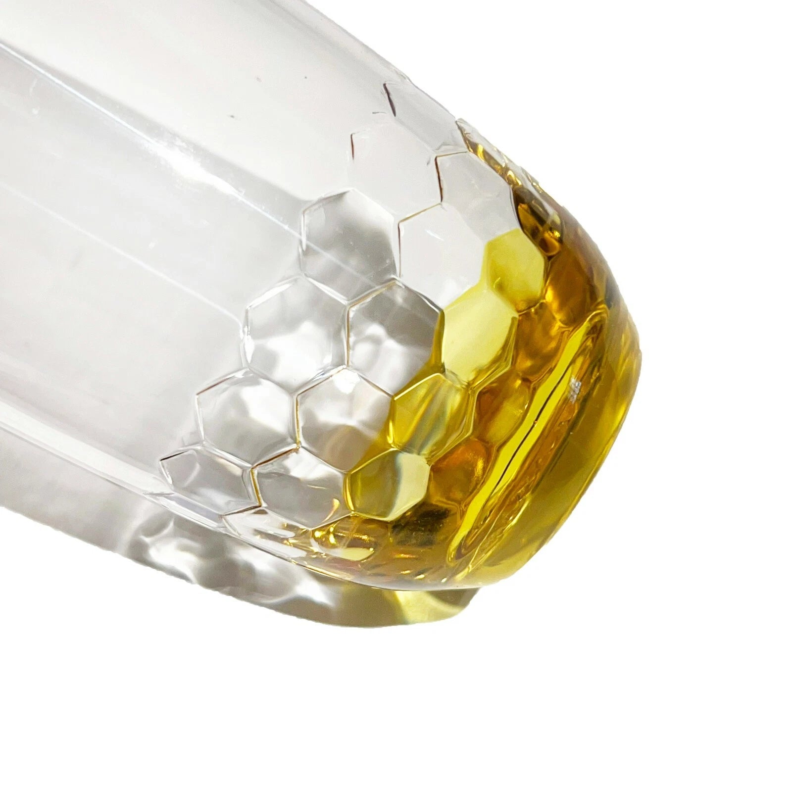 SET OF 4 - New Honeycomb Yellow Base 6" Tall Quality Acrylic Drinking Glasses | eBay