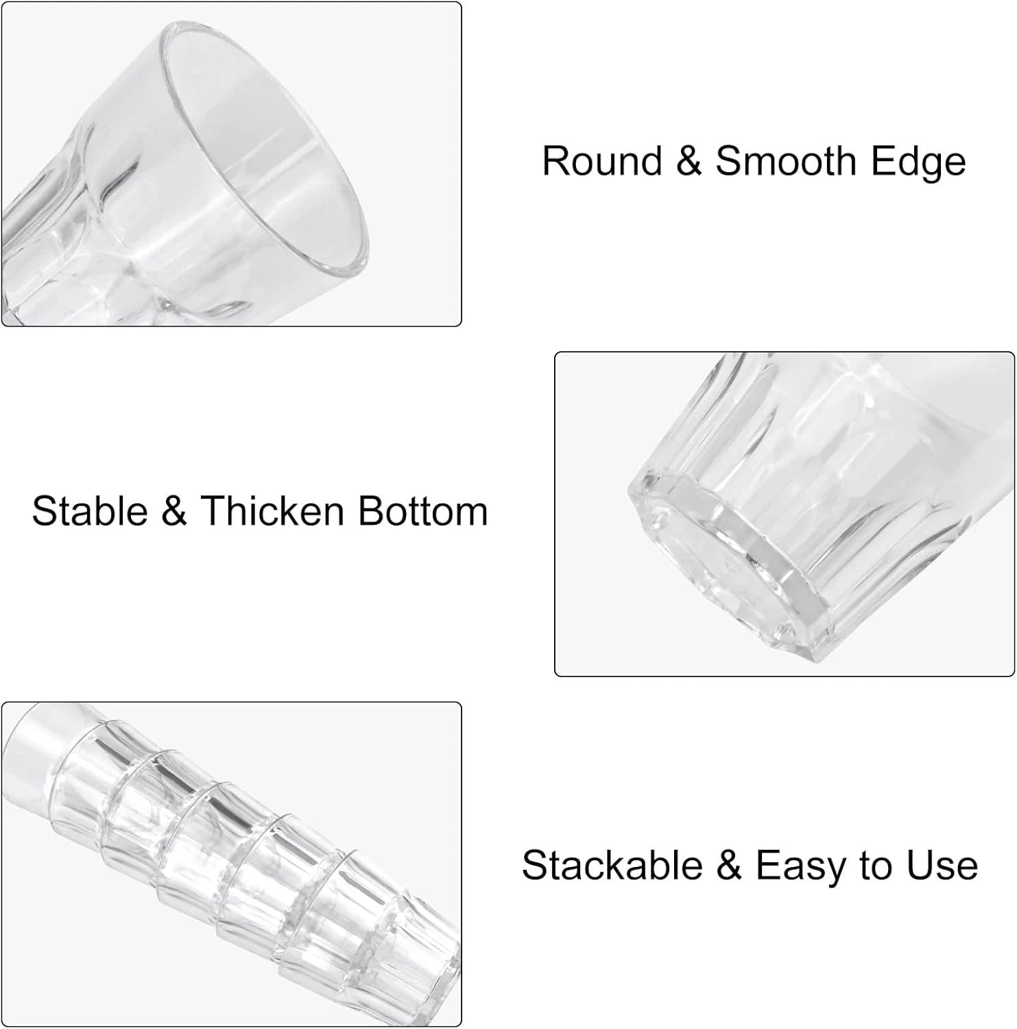 Plastic Drinking Glasses Set of 6 Unbreakable Coloured Water Tumbler Acrylic P | eBay