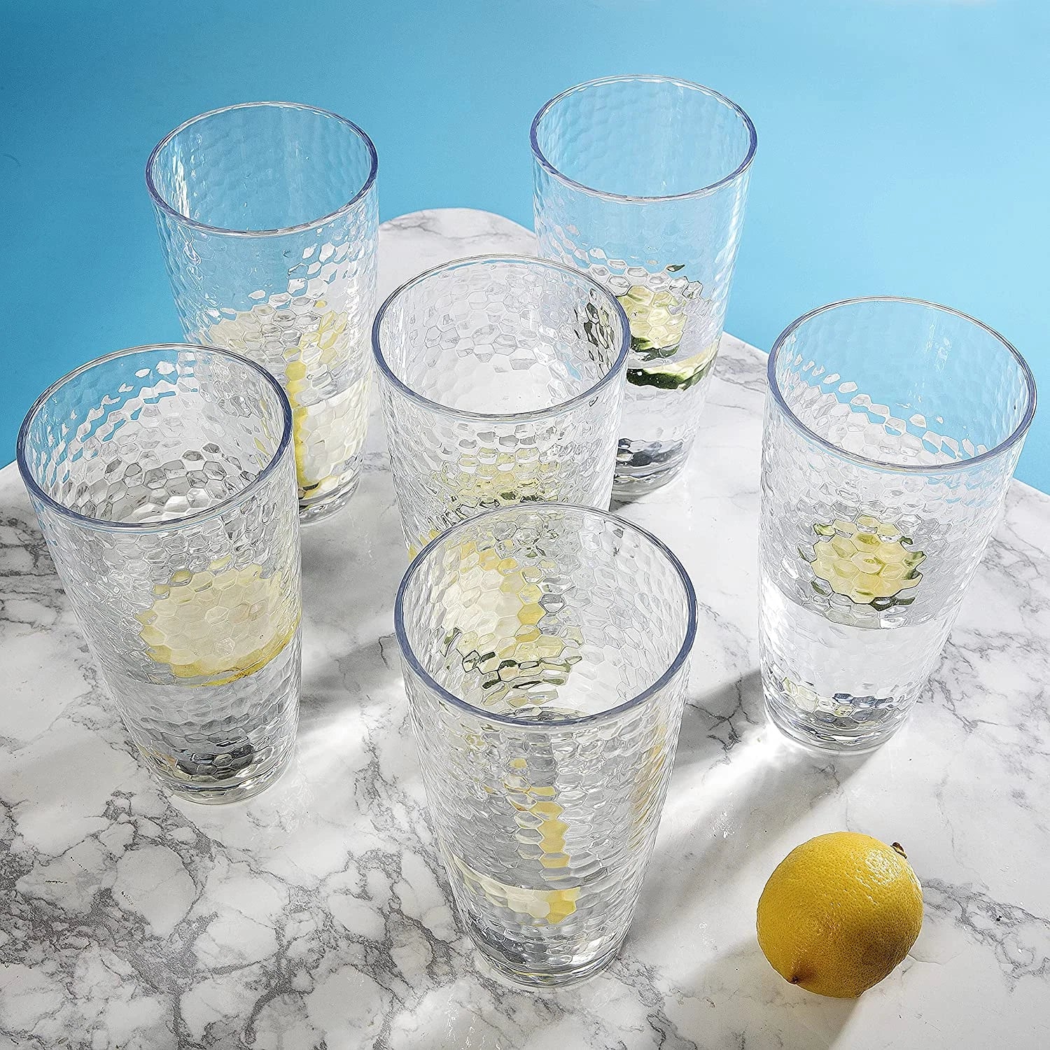 Set of 6 Large Water Tumbler Set 25 oz Highball Drinking Glasses (Clear) | eBay