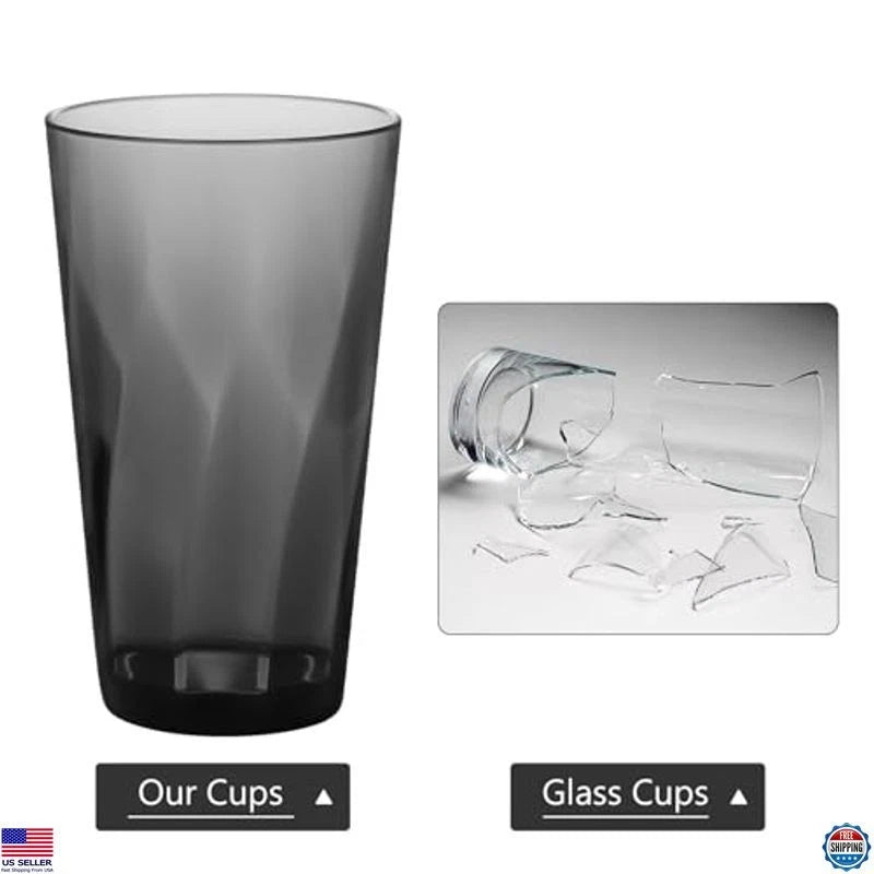 20 oz Reusable Plastic Drinking Glasses Set of 6 Unbreakable BPA-Free Tumblers | eBay