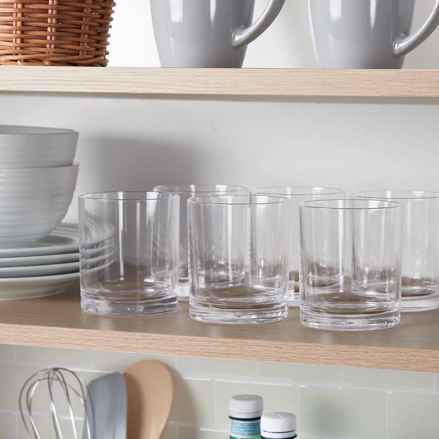 Classic Clear Plastic Reusable Drinking Glasses (Set of 6) 12oz Rocks Cups | eBay