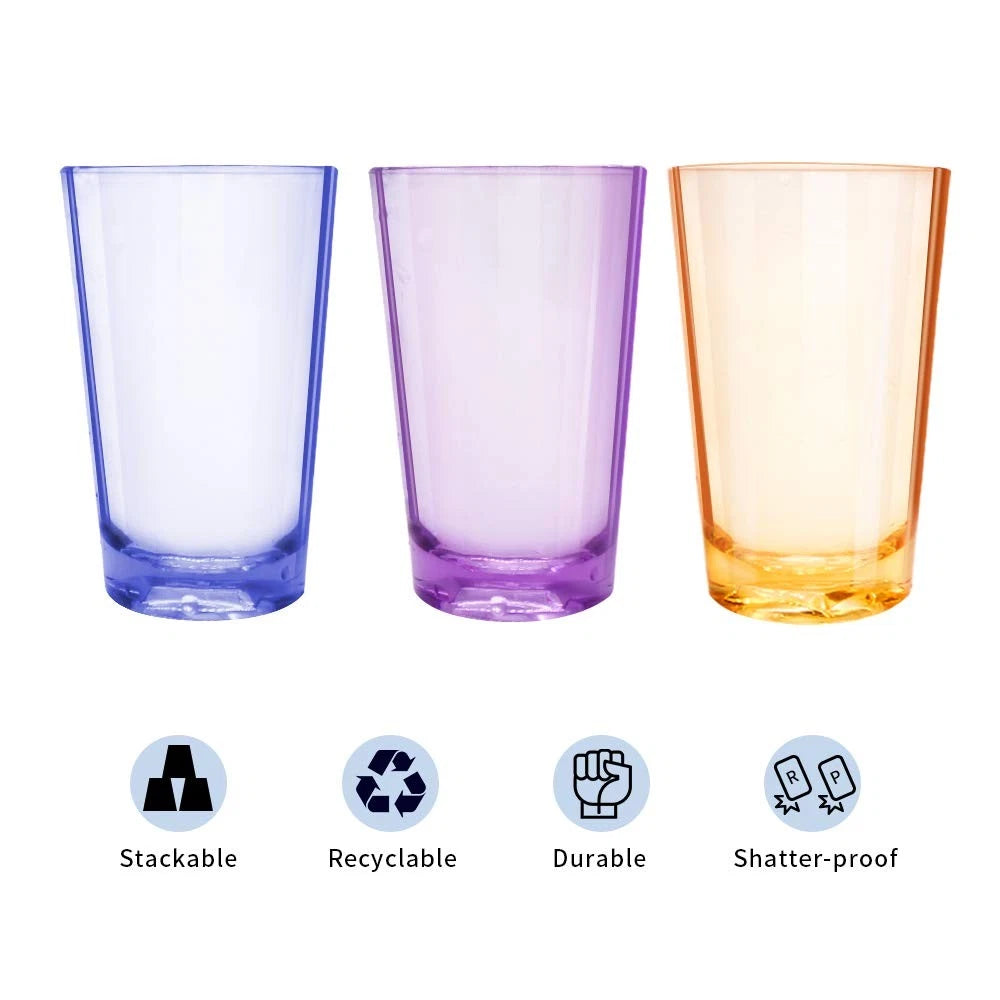 Set of 6 Unbreakable 5 Oz Plastic Tumblers in 3 Colors, Drinking Glasses Cups | eBay