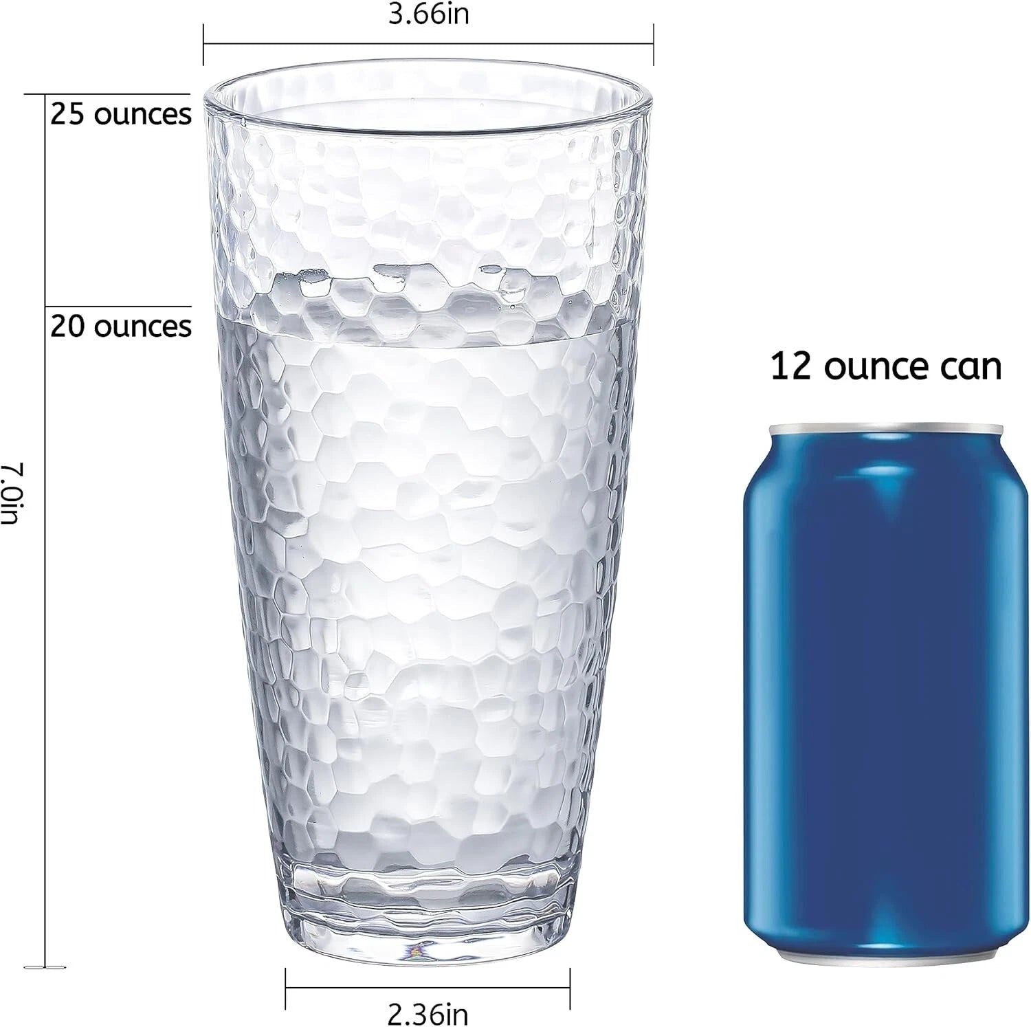 Set of 6 Large Water Tumbler Set 25 oz Highball Drinking Glasses (Clear) NEW | eBay