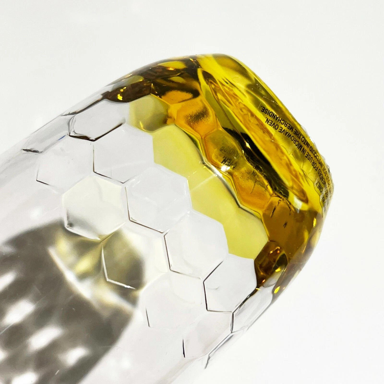 SET OF 4 - New Honeycomb Yellow Base 6" Tall Quality Acrylic Drinking Glasses | eBay