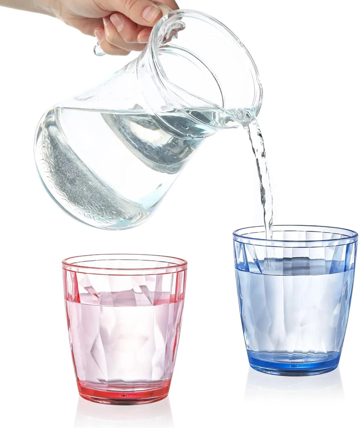 Set of 6 BPA Free Plastic Drinking Glasses Stackable Tumblers for Cold Drinks | eBay