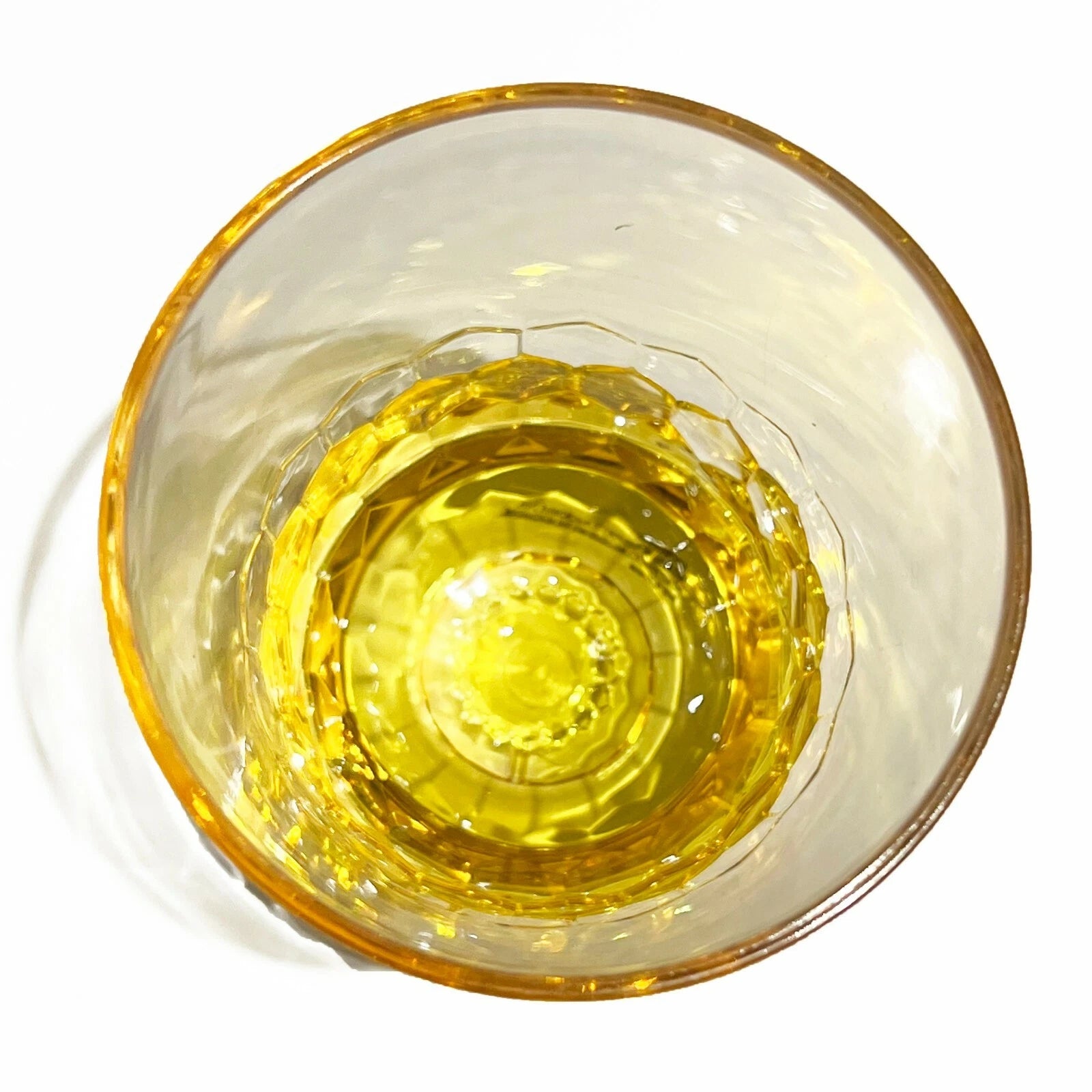 SET OF 4 - New Honeycomb Yellow Base 6" Tall Quality Acrylic Drinking Glasses | eBay