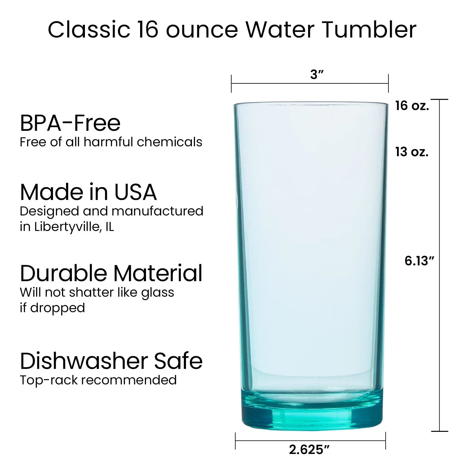 Acrylic Plastic Reusable Drinking Glasses (Set of 6) 16oz Water Cups Assorted... | eBay