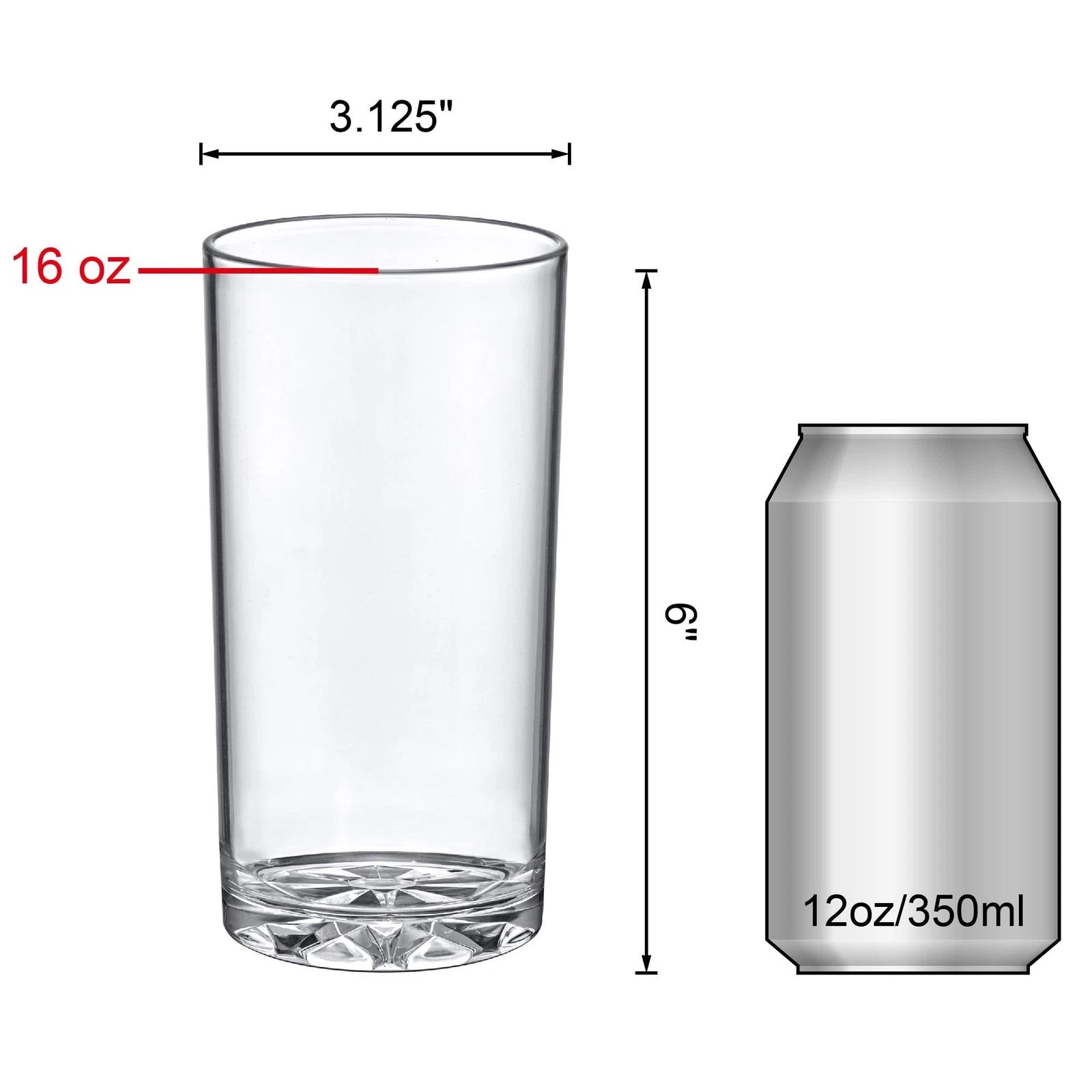 By Liberty 16ounce Plastic Tumblers set Of 6 Plastic Drinking Glasses Allclear | eBay