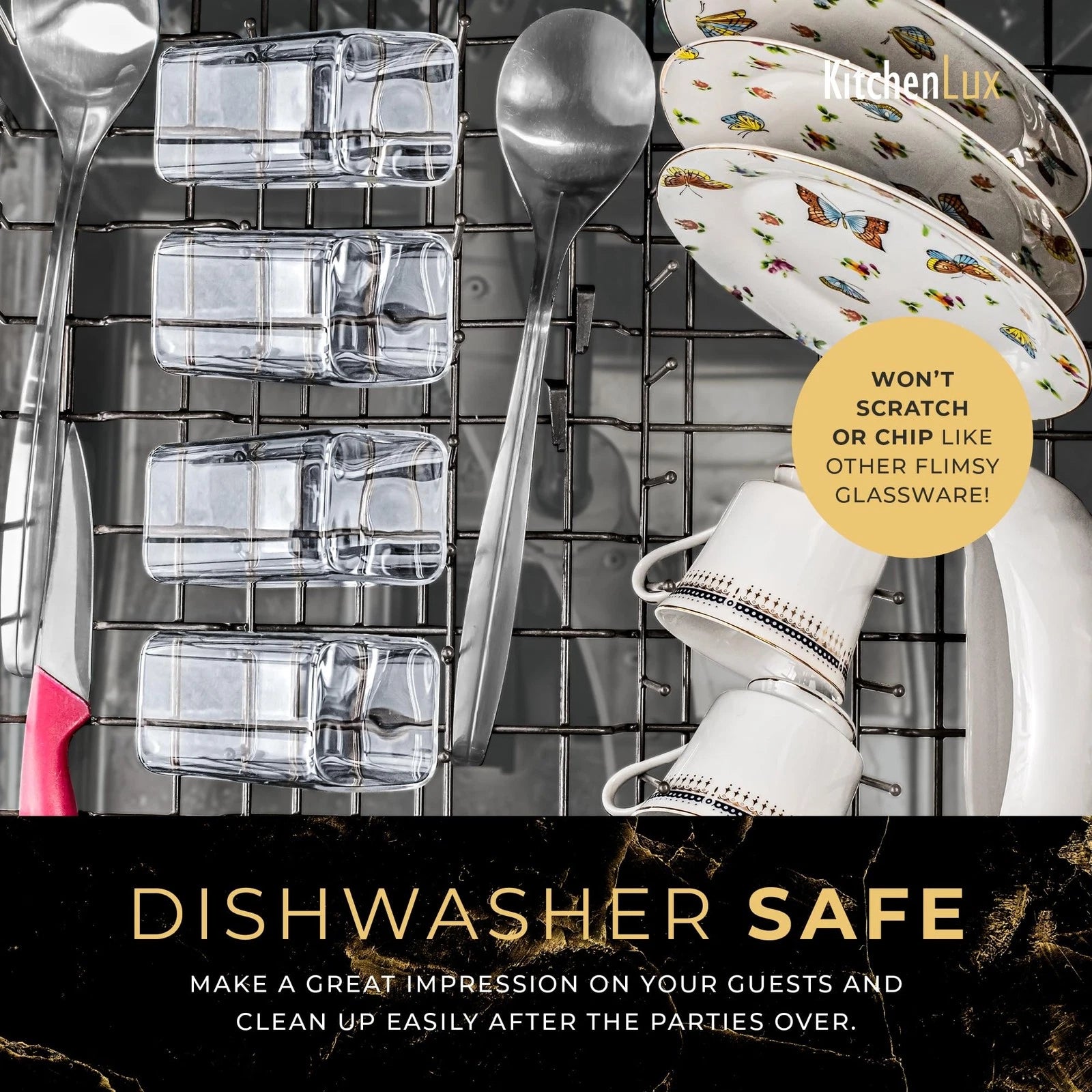 Modern Square Drinking Glasses Set of 6, 12 oz for Cocktail, Whiskey, Beer, Tea | eBay