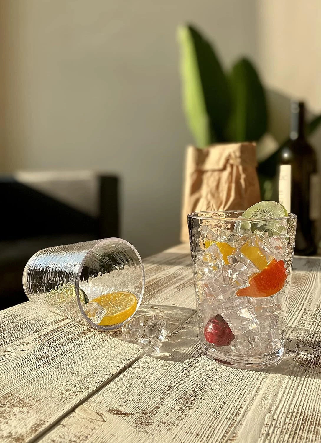 14.7 ounce, Set of 6, Acrylic Tumbler Drinking Glasses, BPA-Free, Stackable Plas | eBay
