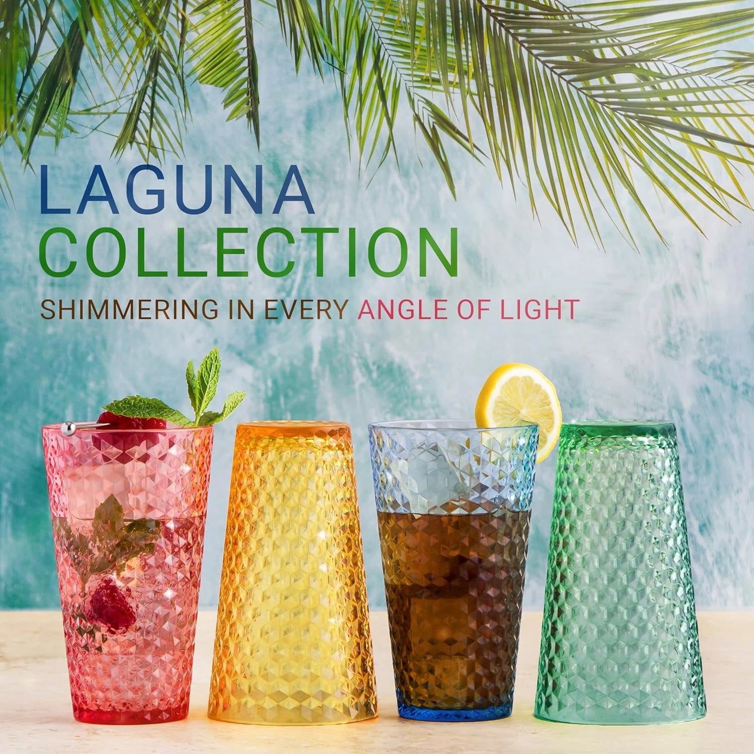 Laguna Plastic Drinking Glasses, Premium Quality Durable Set of 6, Multicolor | eBay
