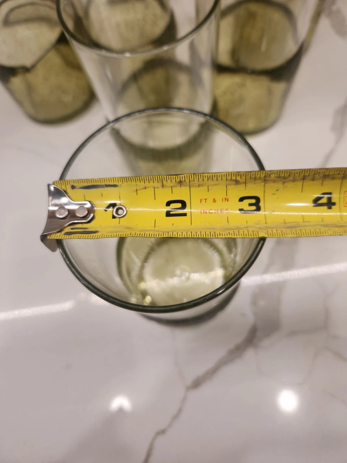 Pottery Barn Outdoor Picnic Acrylic Drinking Glasses Set of 6 Clear Green Bubble | eBay