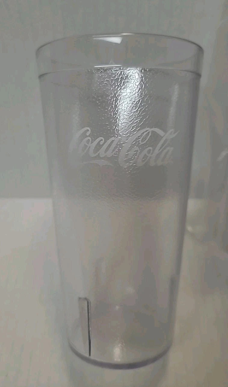 COCA COLA CLEAR HARD PLASTIC TUMBLERS GLASSES W/LOGO SET OF 6 X 20 OZ TEXTURED | eBay