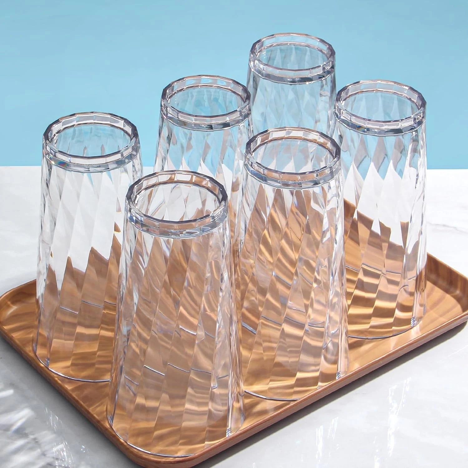 Set of 6 Unbreakable Plastic Drinking Glasses - 20oz Dishwasher Safe Elegance | eBay