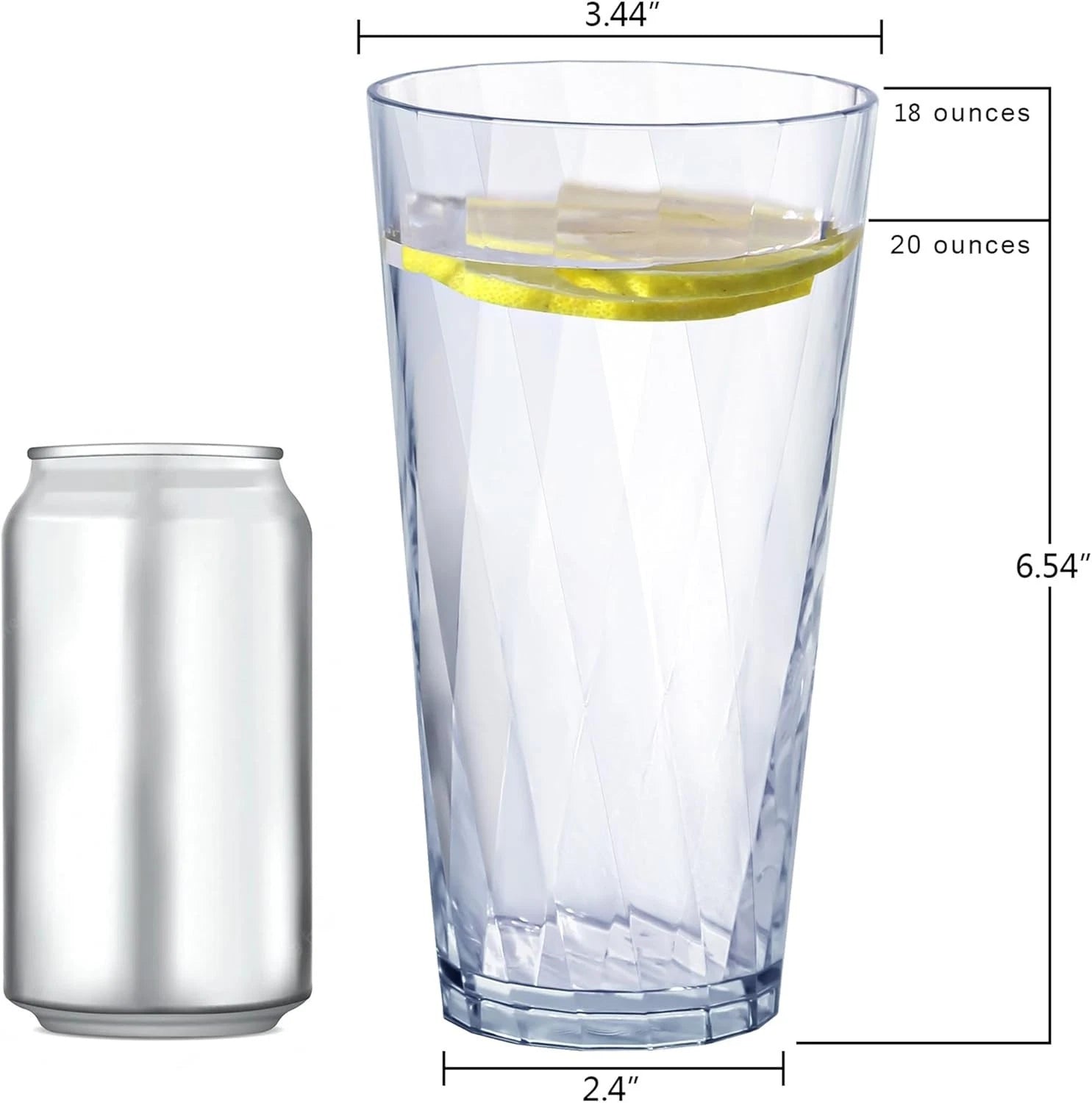 Set of 6 Unbreakable Plastic Drinking Glasses - 20oz Dishwasher Safe Elegance | eBay