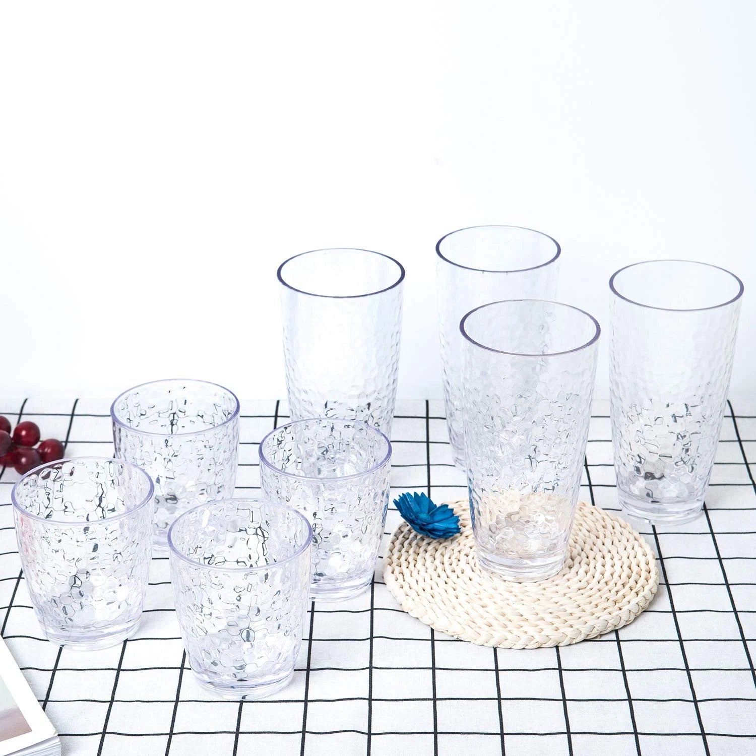 Hammered 15-ounce Plastic Tumbler Acrylic Glasses, set of 6 Clear | eBay