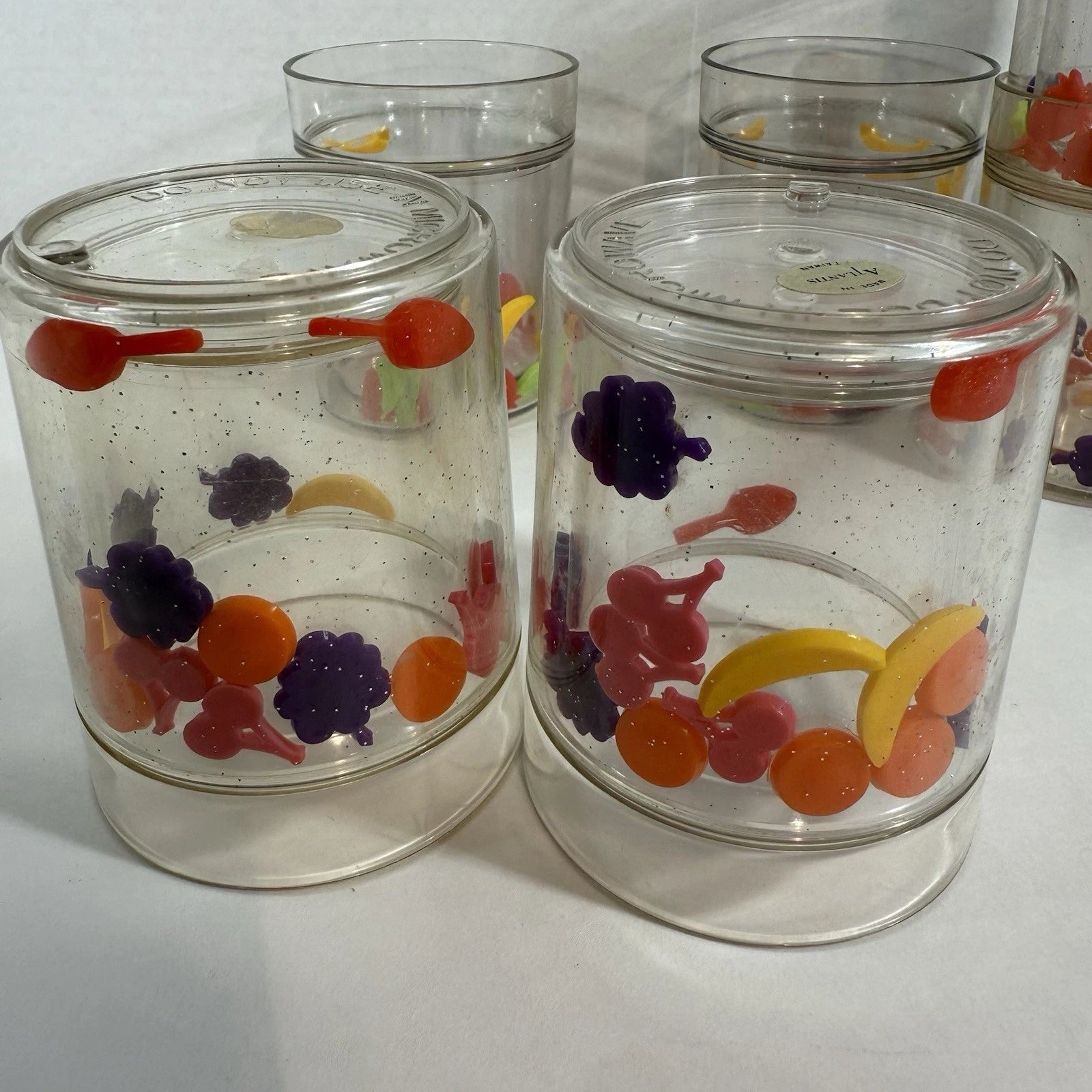 Fruit Tumblers Acrylic Drinking Glasses Set Of 6 Beachy Picnic Poolside Vintage | eBay