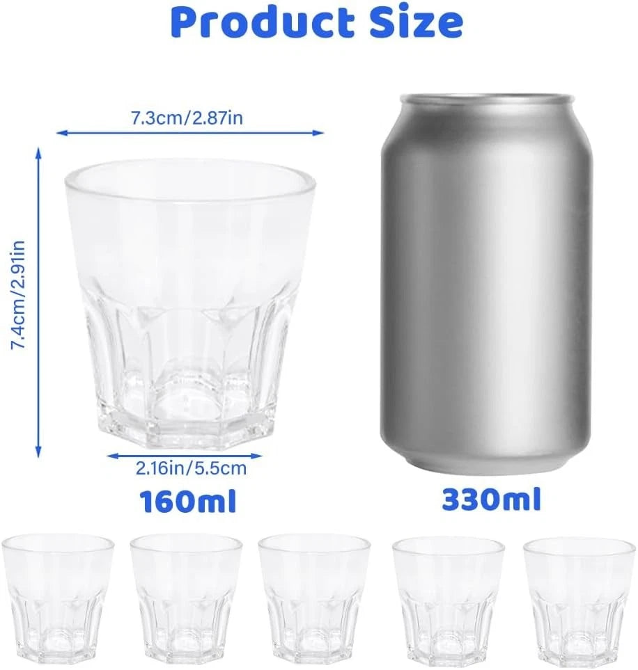 Plastic Drinking Glasses Set of 6 Unbreakable Coloured Water Tumbler Acrylic P | eBay