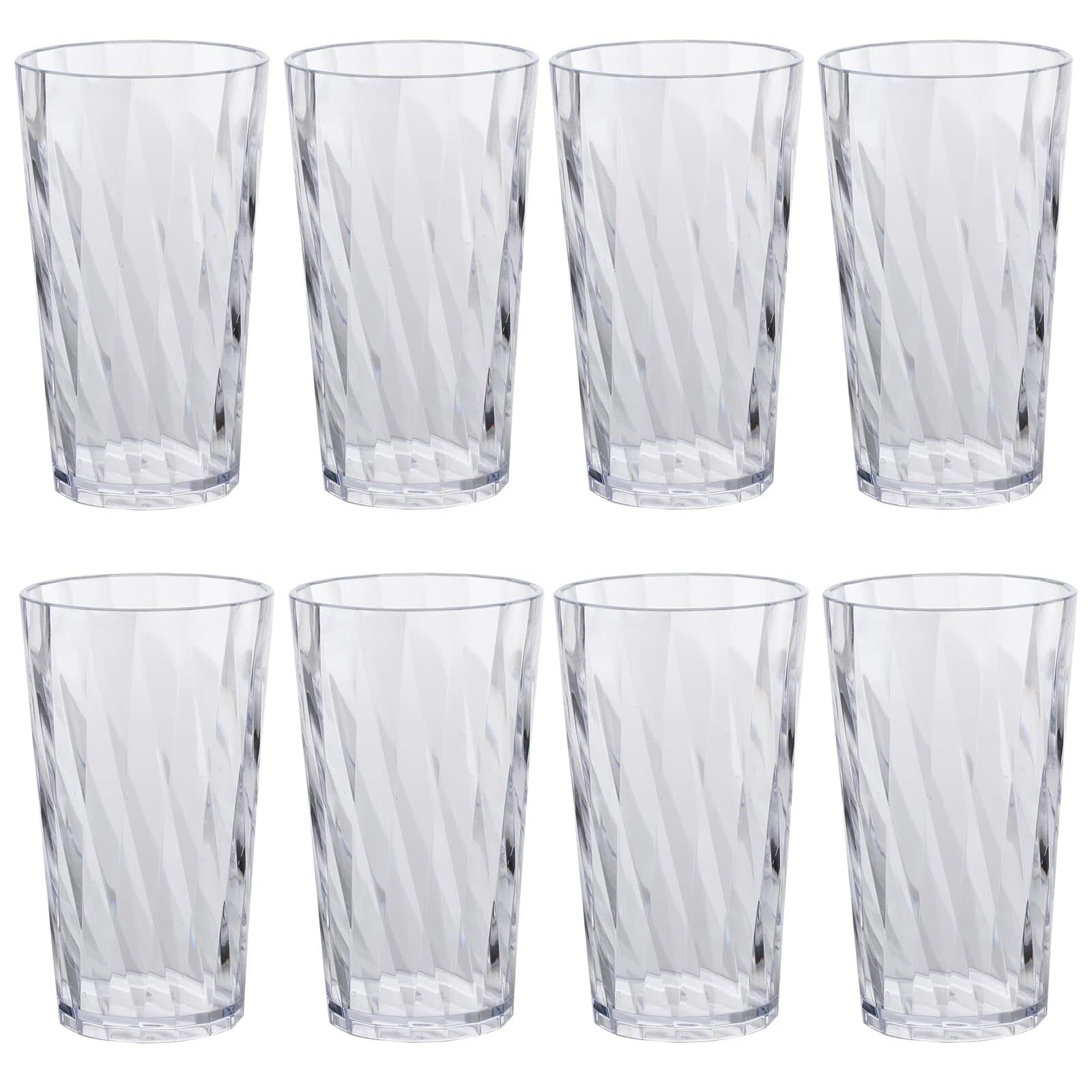 unbreakable Plastic Drinking Glasses,Set of 8, Shatterproof Drinking Cups, Pl... | eBay
