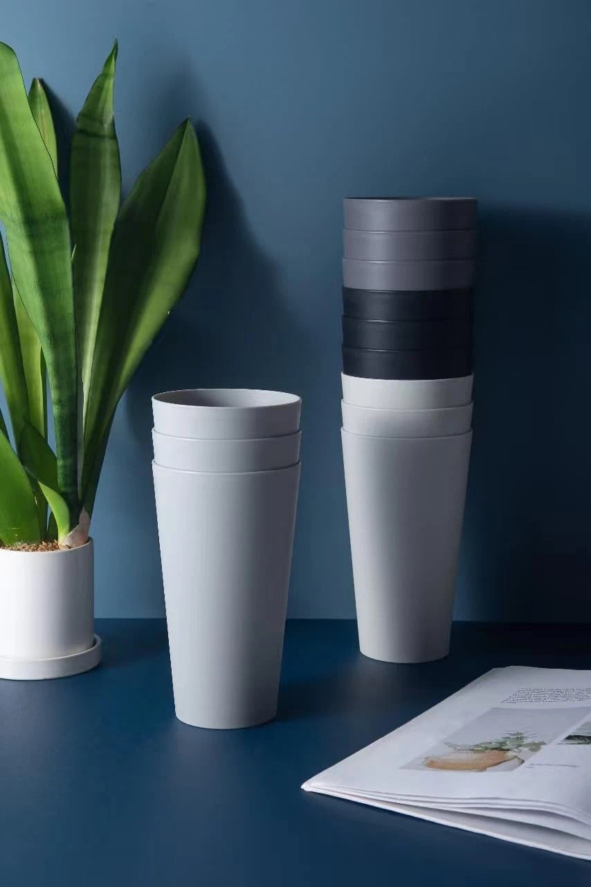 32-Ounce Plastic Tumblers Large Drinking Glasses, Set of 6 Black | eBay