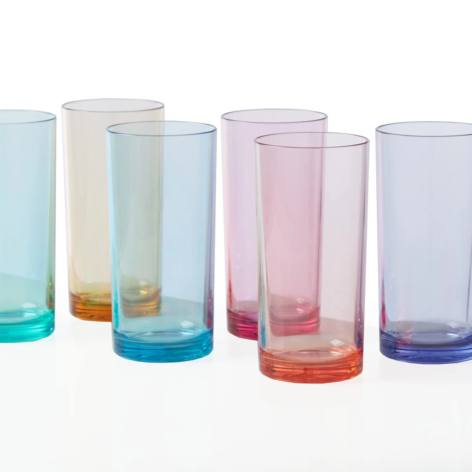 Acrylic Plastic Reusable Drinking Glasses (Set of 6) 16oz Water Cups Assorted... | eBay