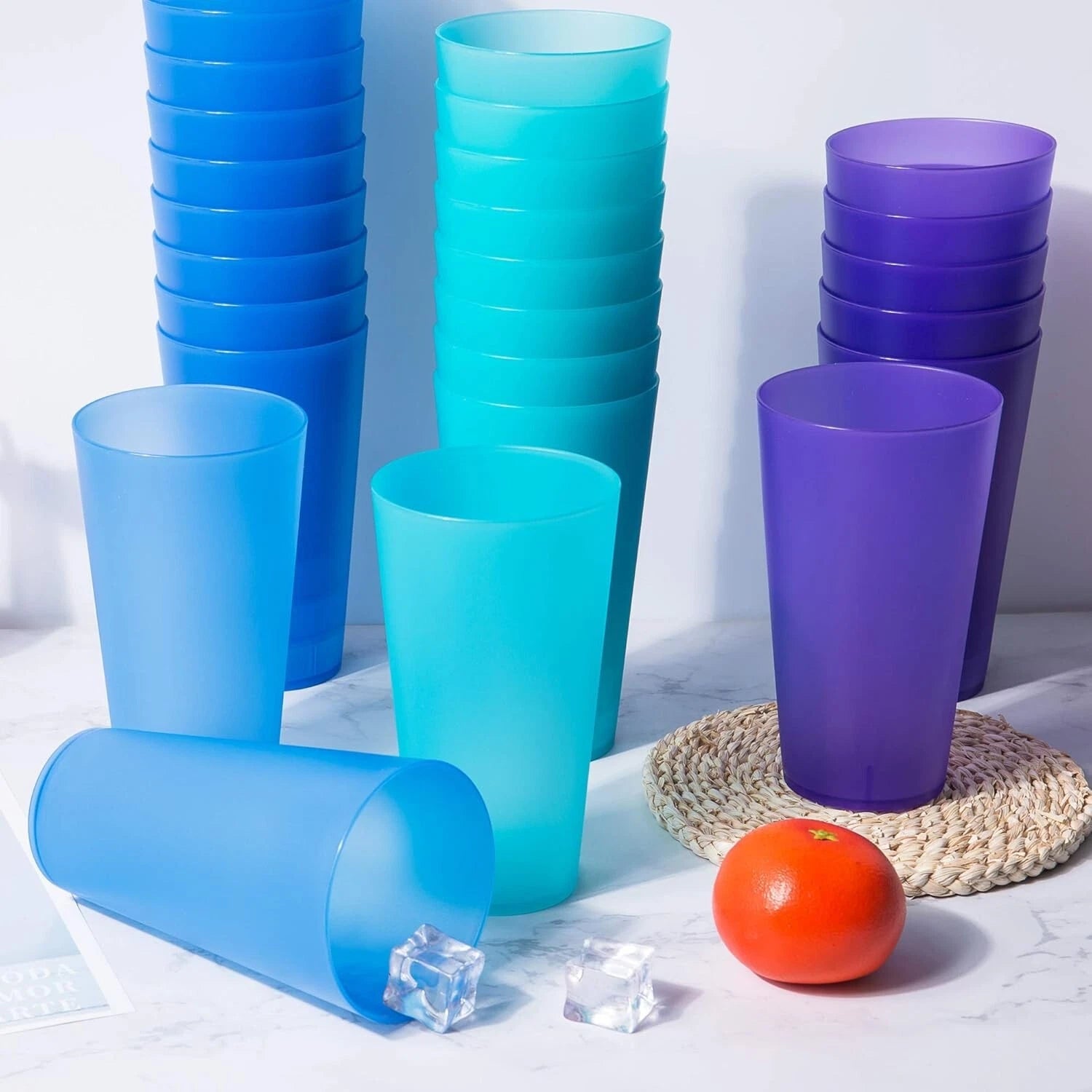 32-ounce Plastic Tumblers/Large Drinking Glasses/Party Cups/Iced Tea Glasses Set | eBay