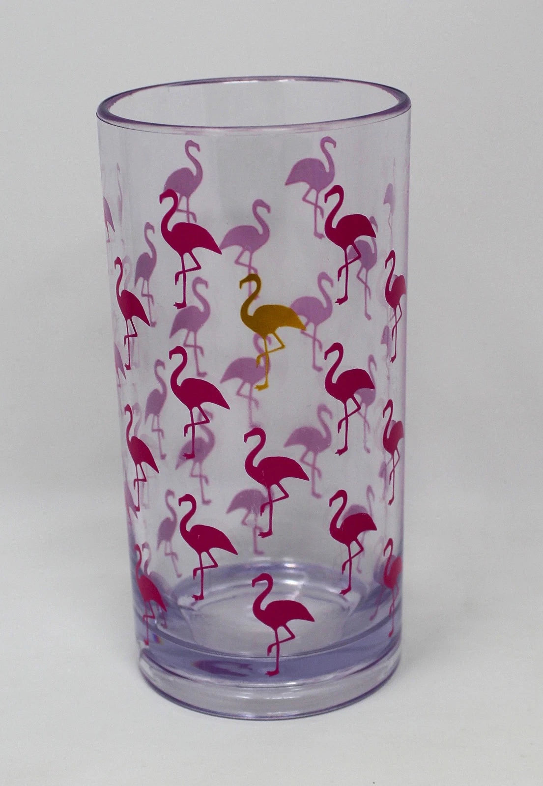 Set of 6 Pink Flamingo Tall Clear Acrylic Drinking Glasses Iced Tea High Ball | eBay
