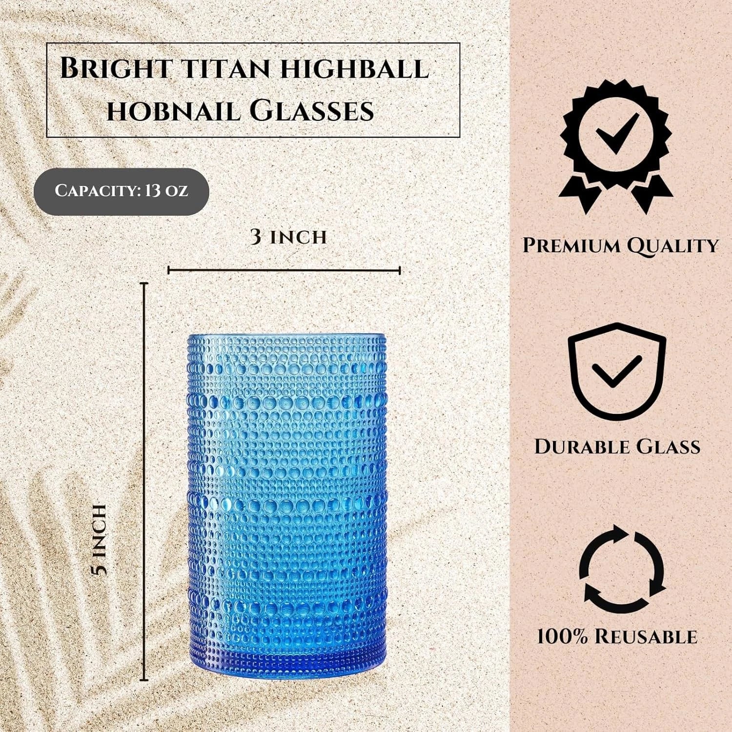 Khen Plastic Hobnail Drinking Highball Glasses Set of 6 6, Sunshine Colors | eBay