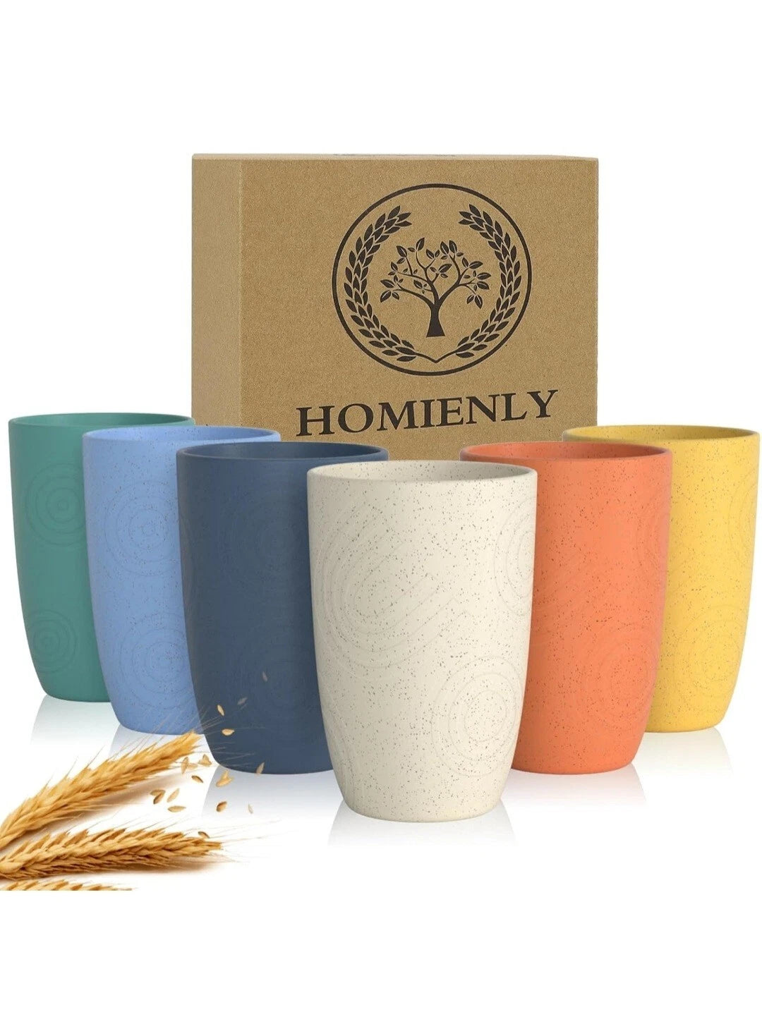 Drinking Glasses Premium Wheat Straw Unbreakable Cups – Set of 6 Alternative to | eBay