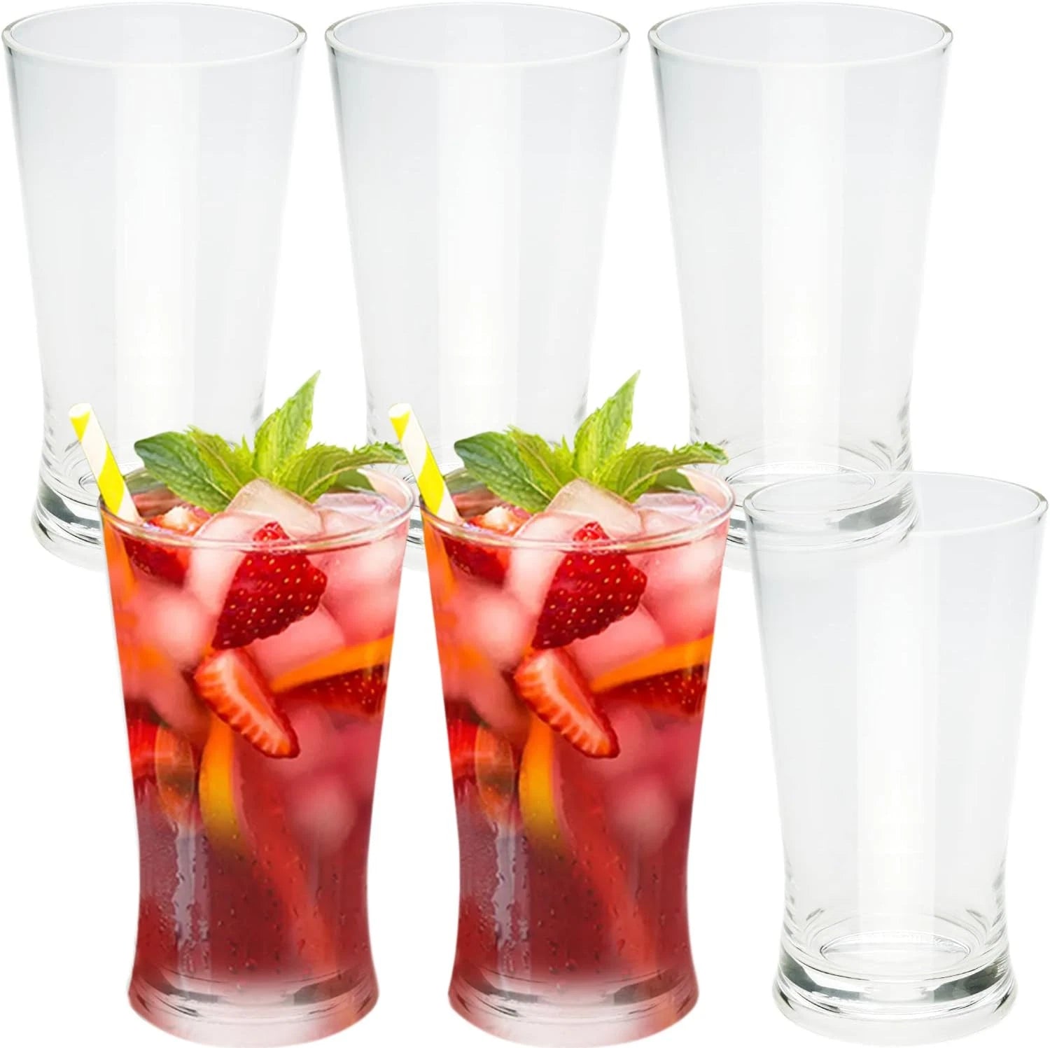 Set of 6 Clear Plastic Tumblers, 24oz Acrylic Reusable Drinking Glasses BPA-Free | eBay