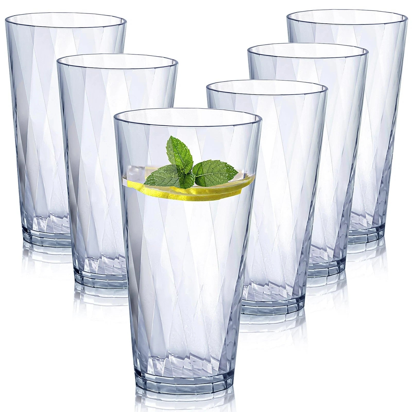 unbreakable Plastic Drinking Glasses,Set of 6, Shatterproof Drinking Cups, Pl... | eBay
