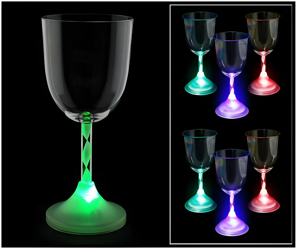 LED Light Up Flashing Wine Goblet Wine Glasses, Set of 6 | eBay