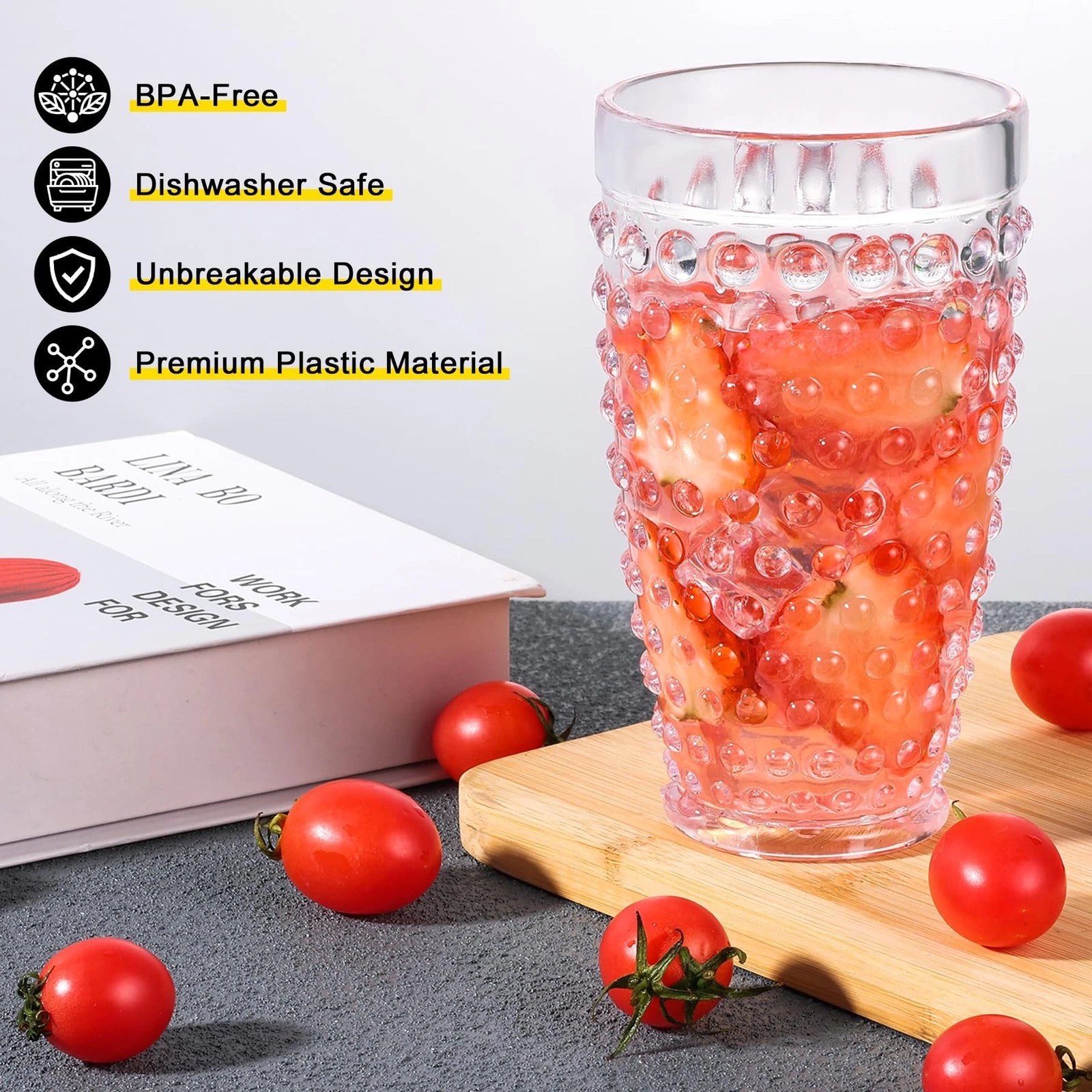 Yomarkrt 19OZ Highball Plastic Drinking Glasses - Set of 6 Clear Water Tumble... | eBay