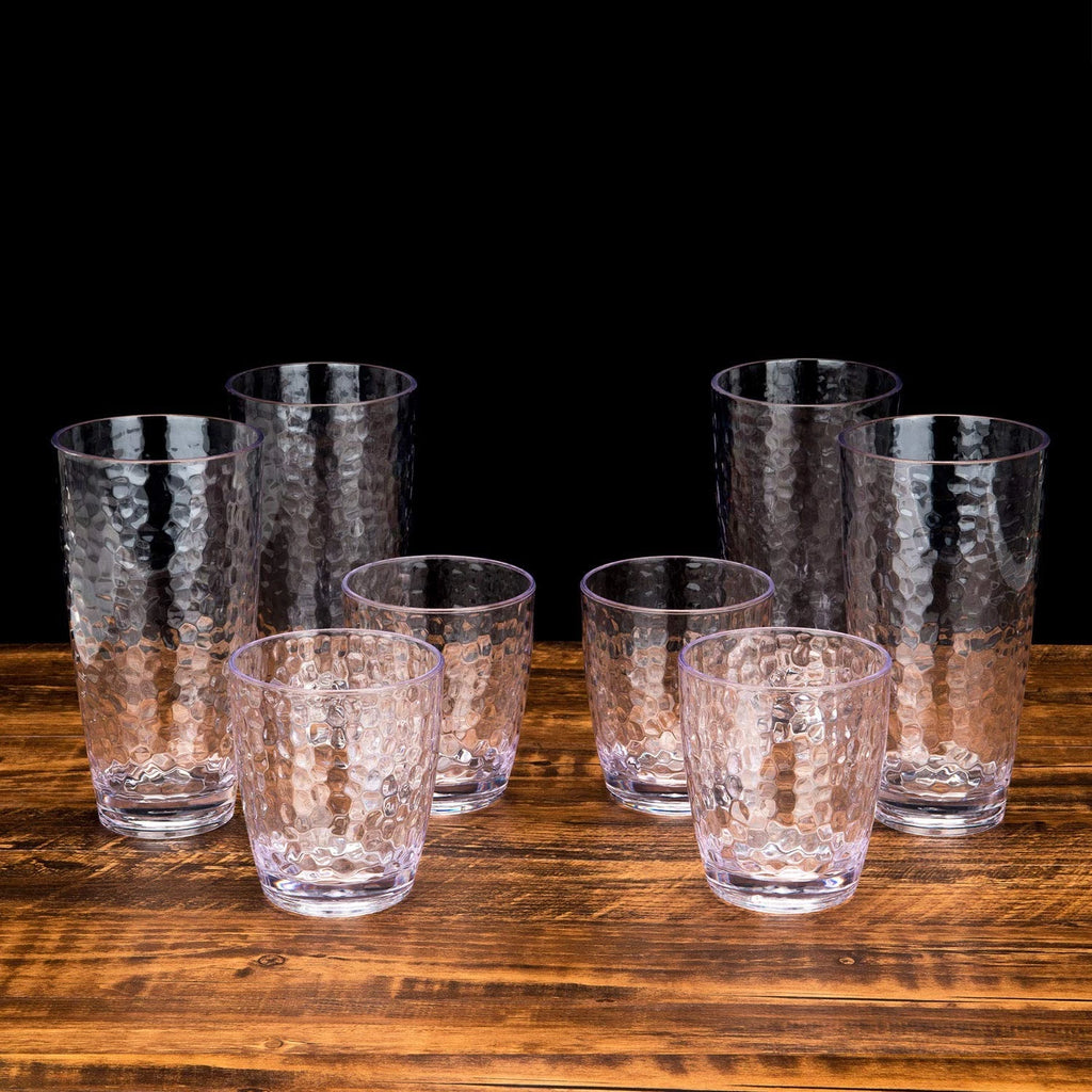 Hammered 15-ounce Plastic Tumbler Acrylic Glasses, set of 6 Clear | eBay