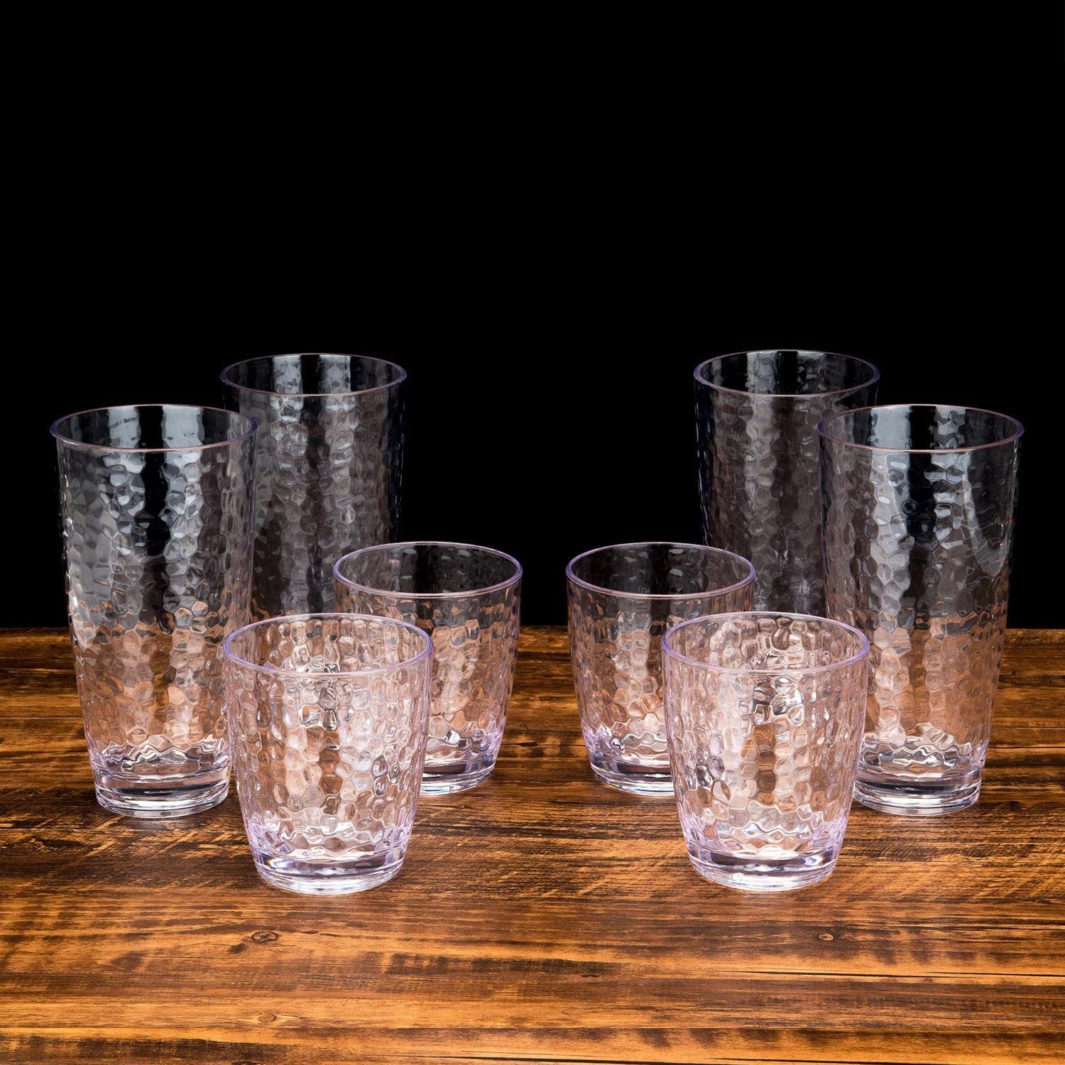Hammered 15-ounce Plastic Tumbler Acrylic Glasses, set of 6 Clear | eBay