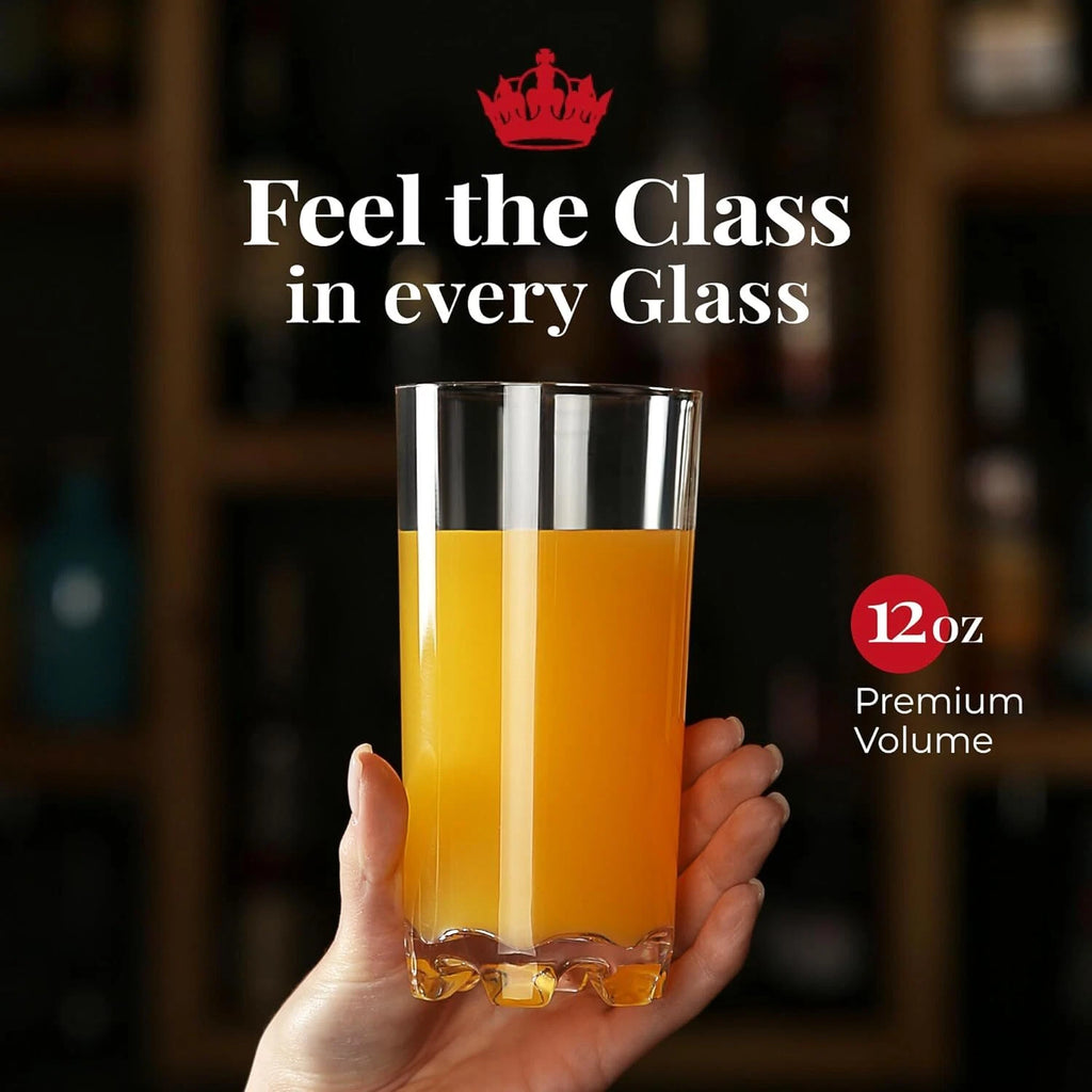 Unbreakable Plastic Water Drinking Glasses Set of 6,12oz Highball Tall Clear Cup | eBay