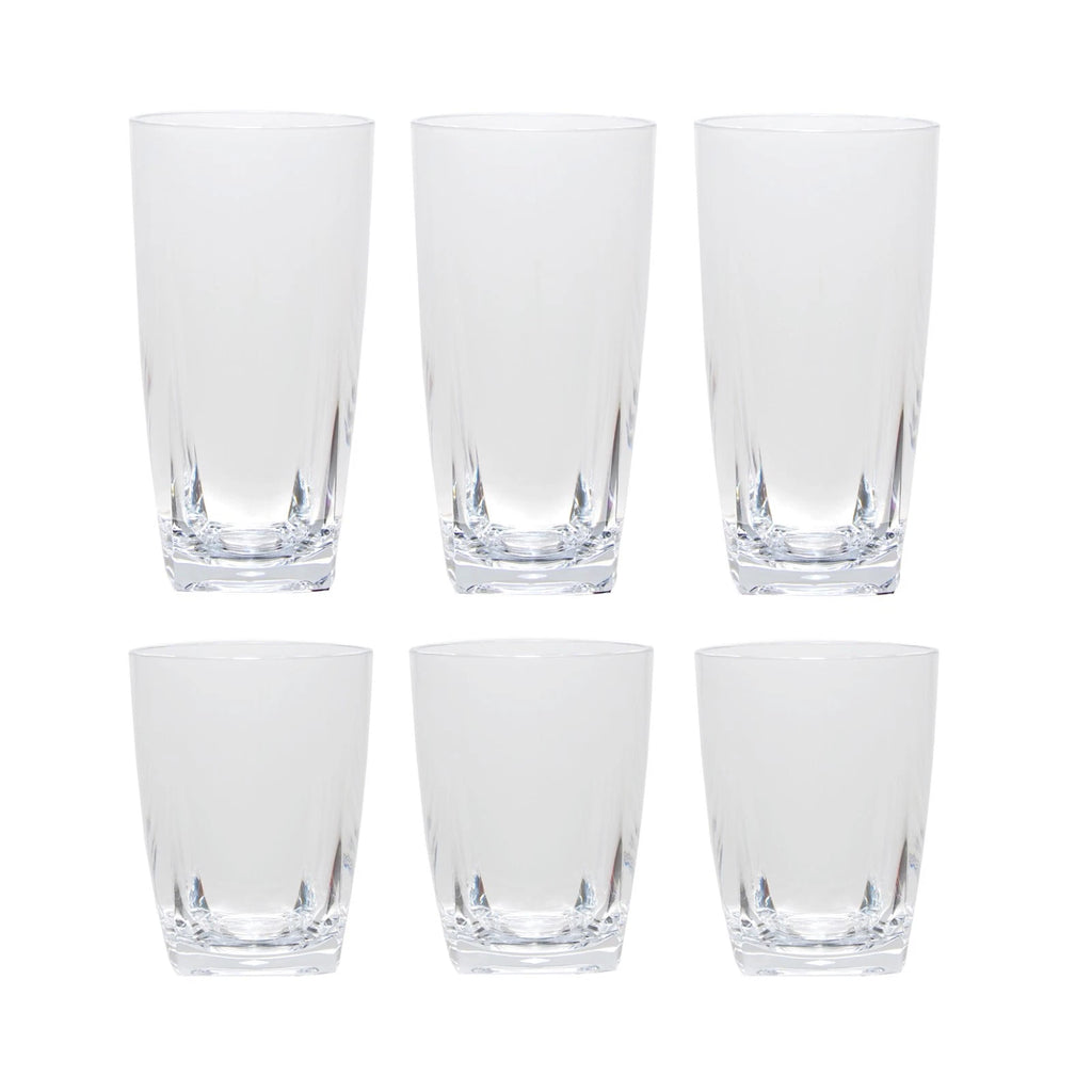 QG 16 & 26 oz Clear Acrylic Plastic Drinking Cup w/ Square Base Tumbler Set of 6 | eBay