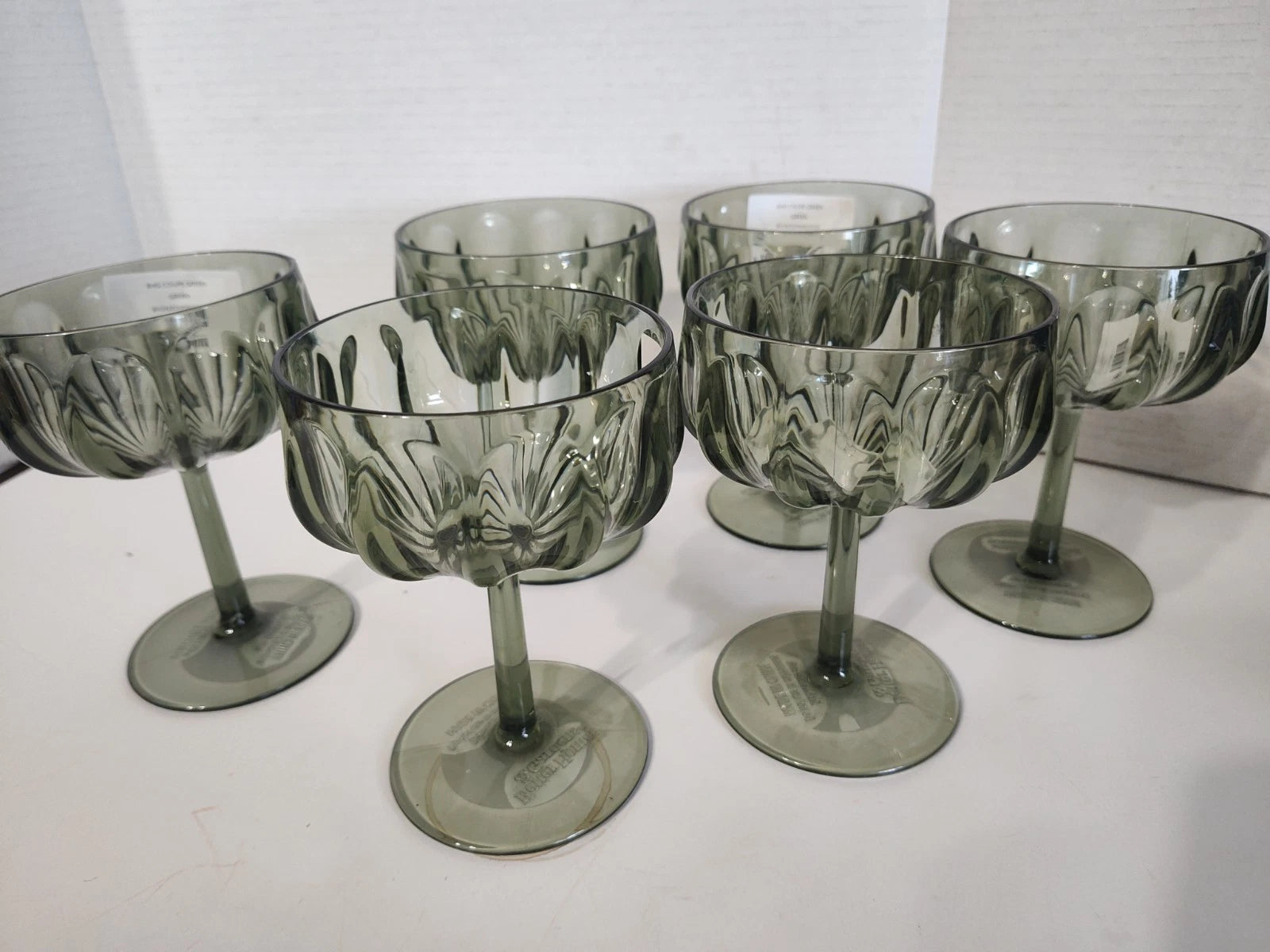 Better Homes & Gardens Acrylic Plastic Green Wine Drinking Glasses Set of 6 | eBay