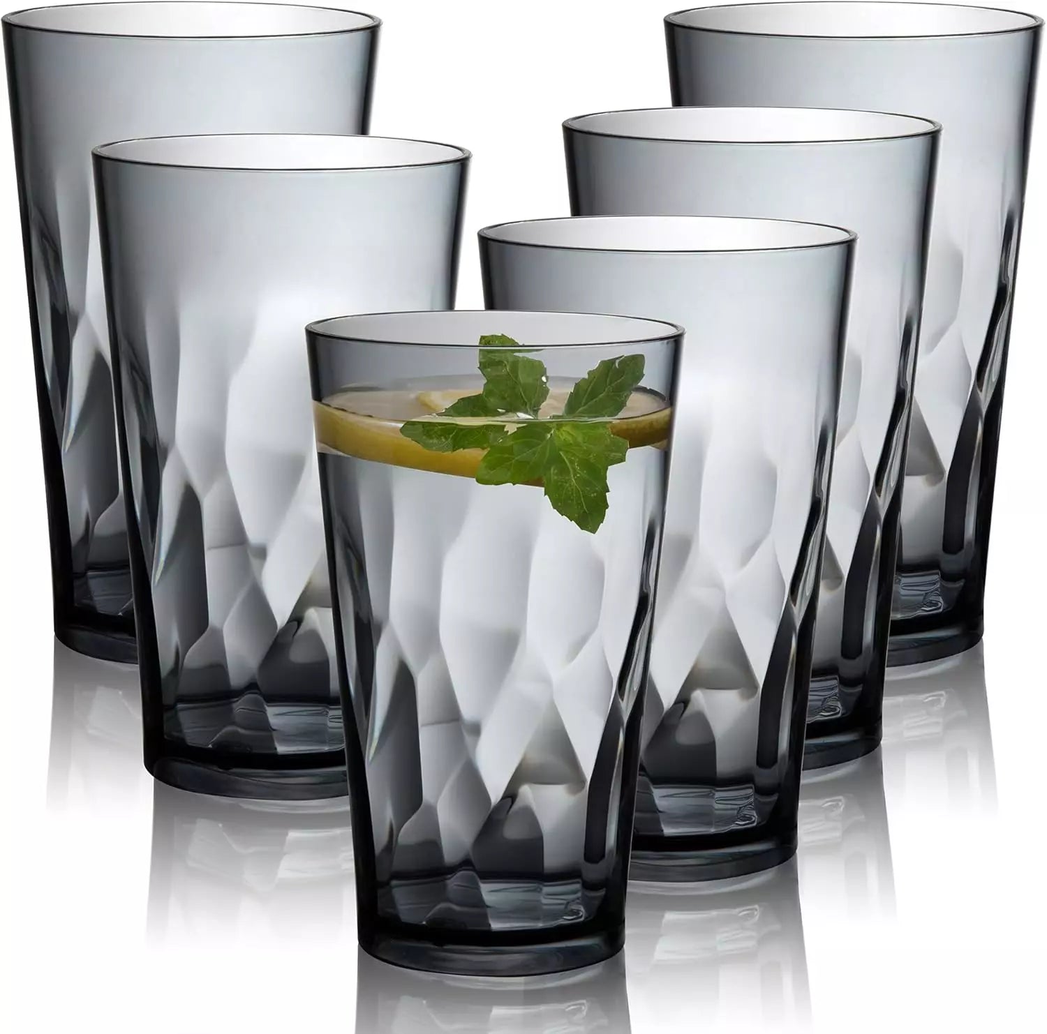 Unbreakable Plastic Drinking Glasses Set of 6 Shatterproof Drinking Cups P | eBay