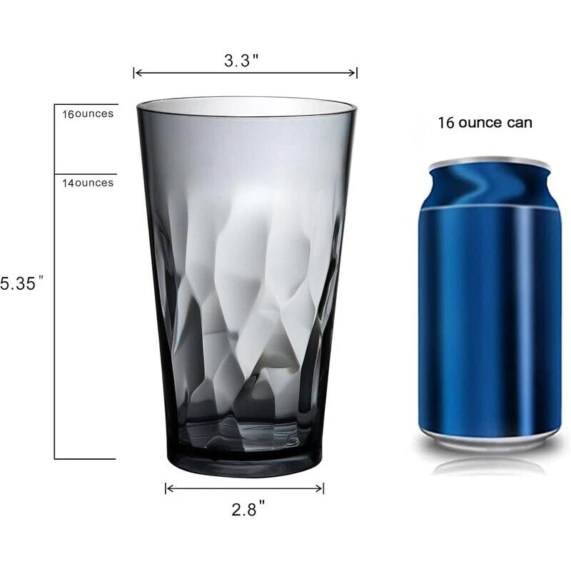 Unbreakable Plastic Drinking Glasses Set of 6 Shatterproof Dishwasher Safe Cups | eBay