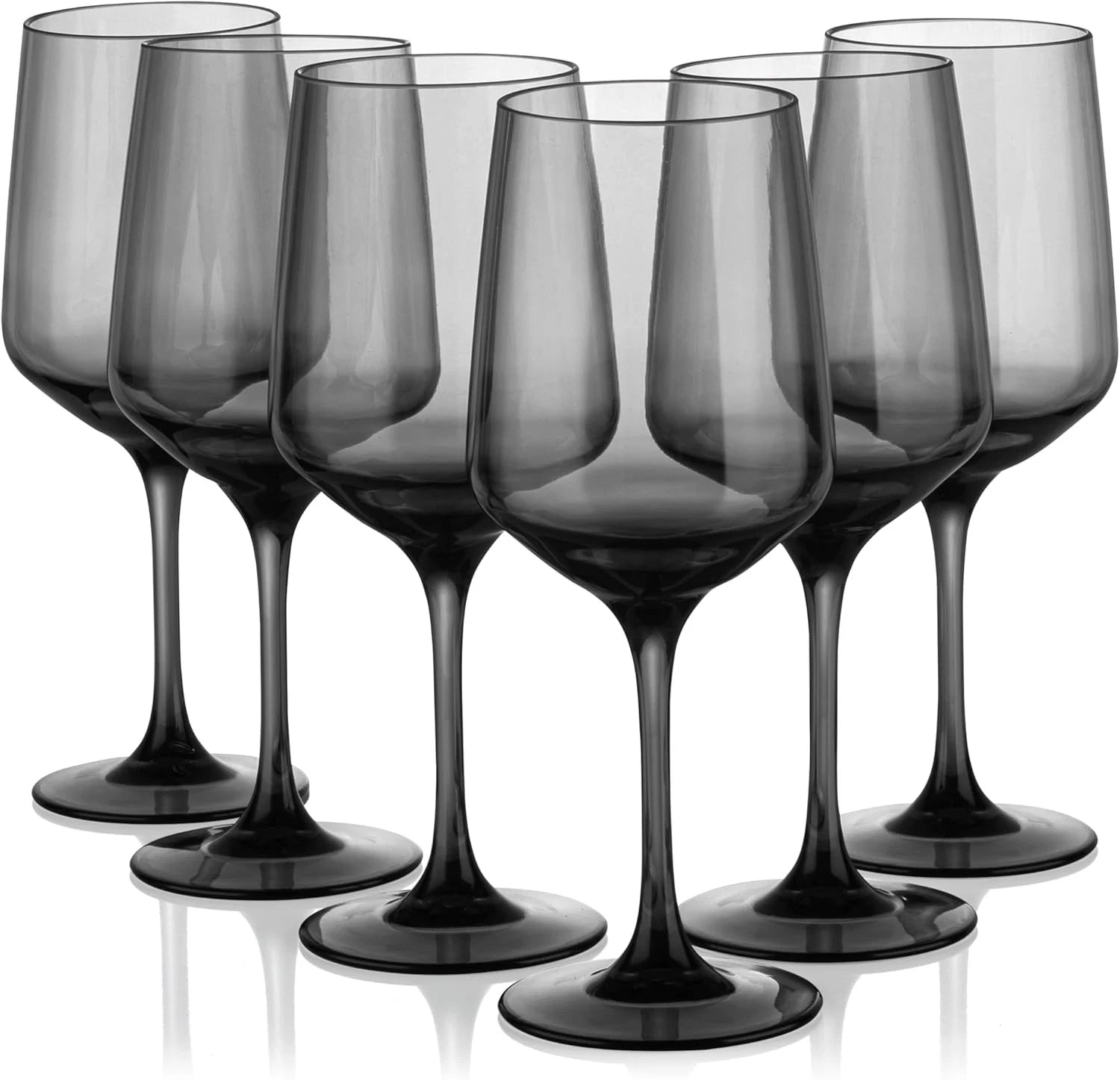 18 oz. General Purpose Plastic Stemmed Wine Glasses, Set of 6 (Grey) | eBay